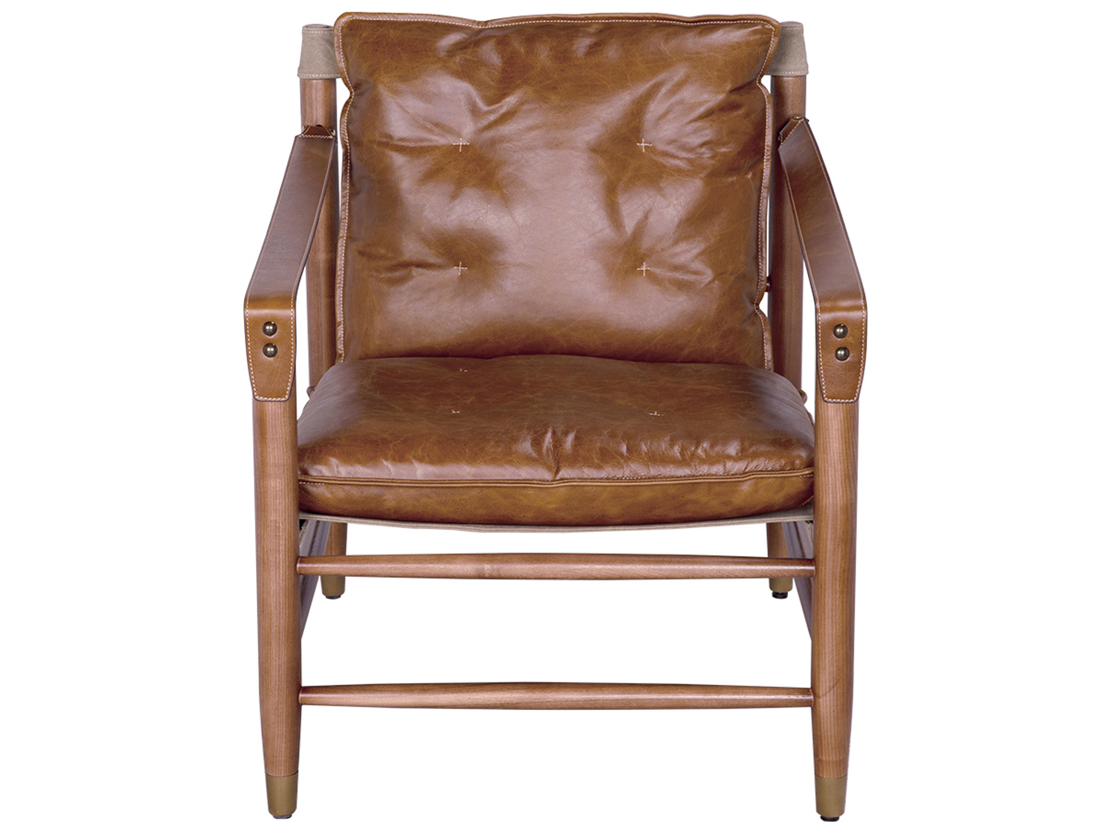 Noir Luther Brown Leather Accent Chair
