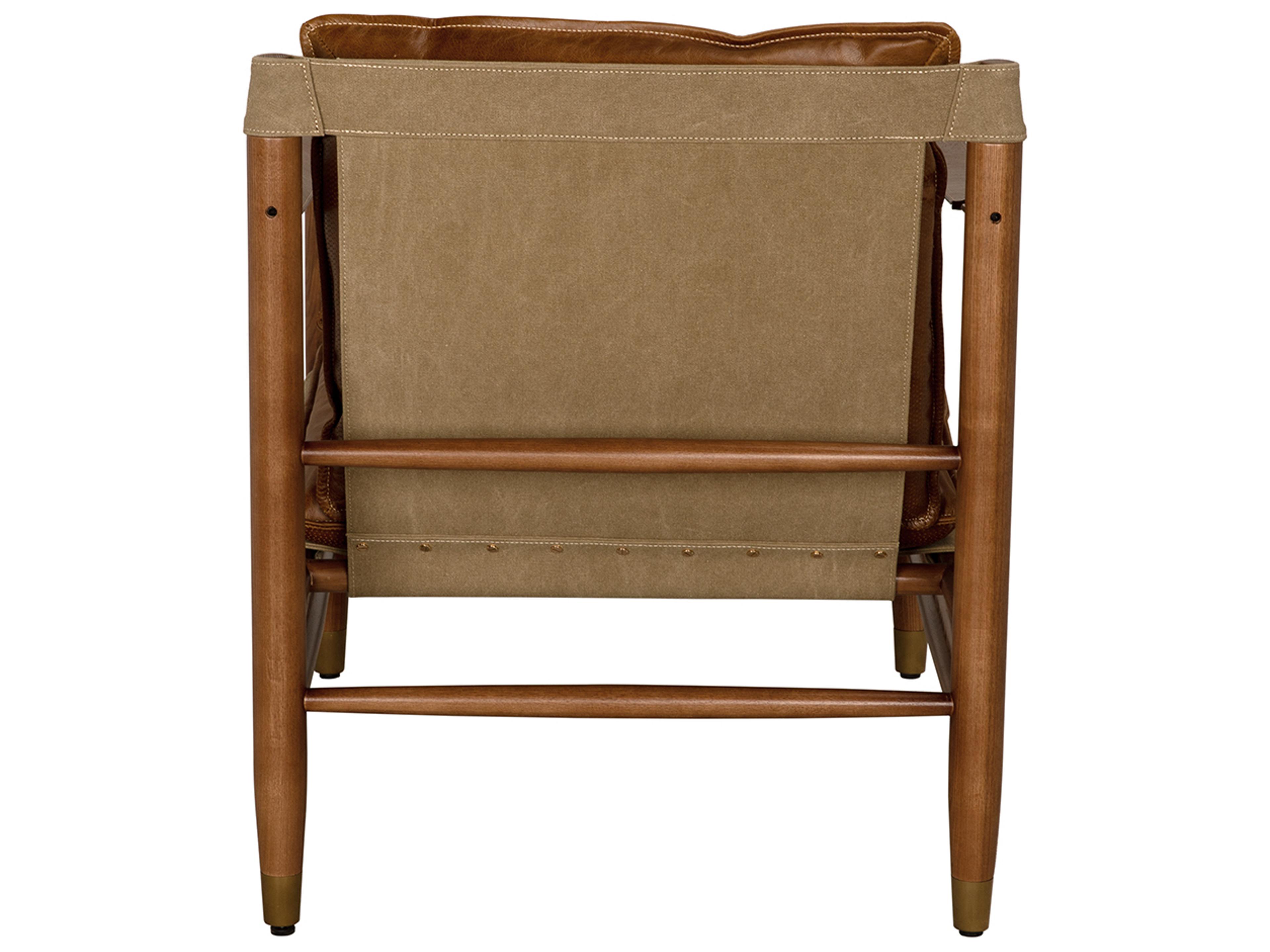 Noir Luther Brown Leather Accent Chair