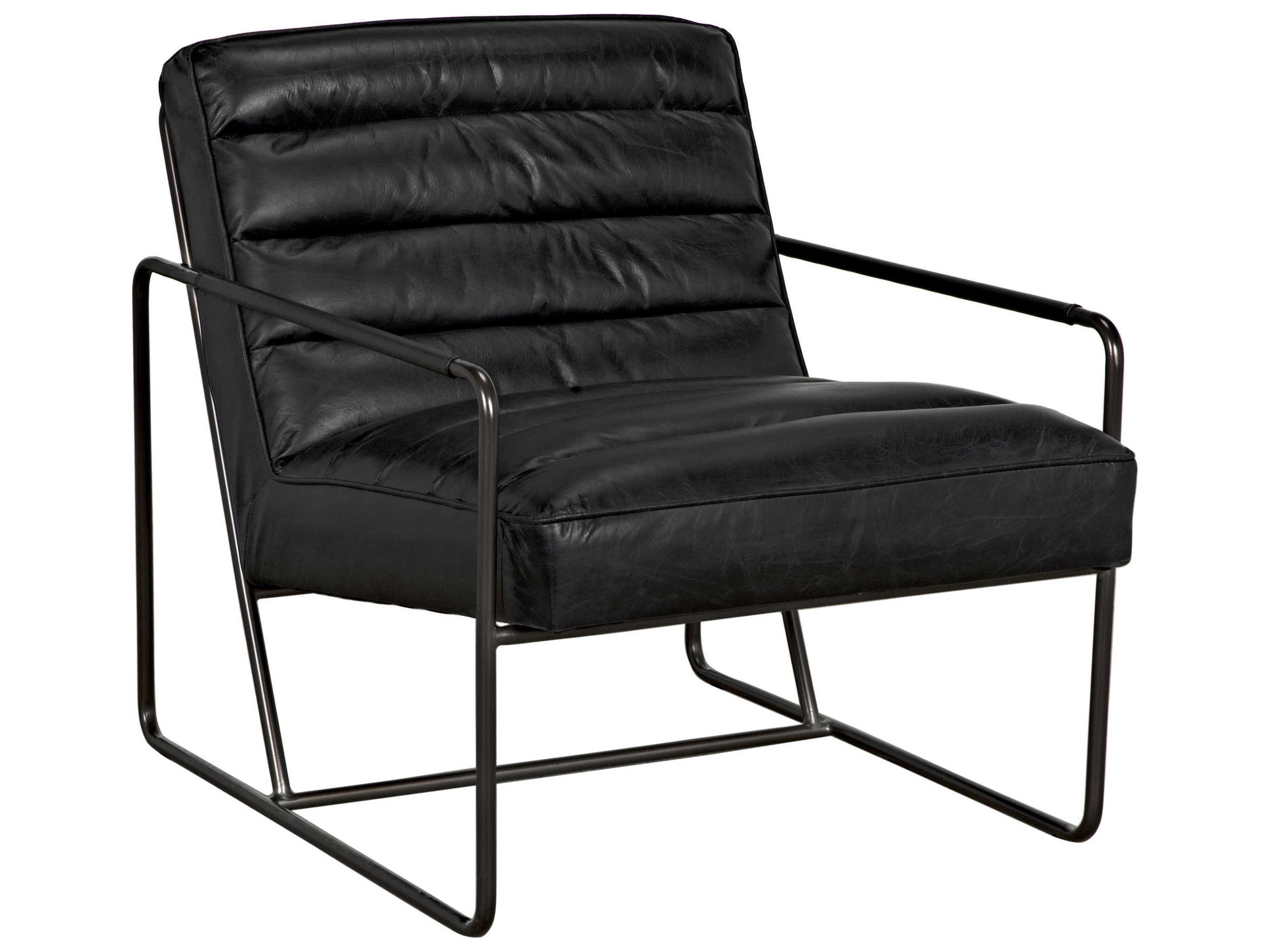 Noir Black Leather Accent Chair