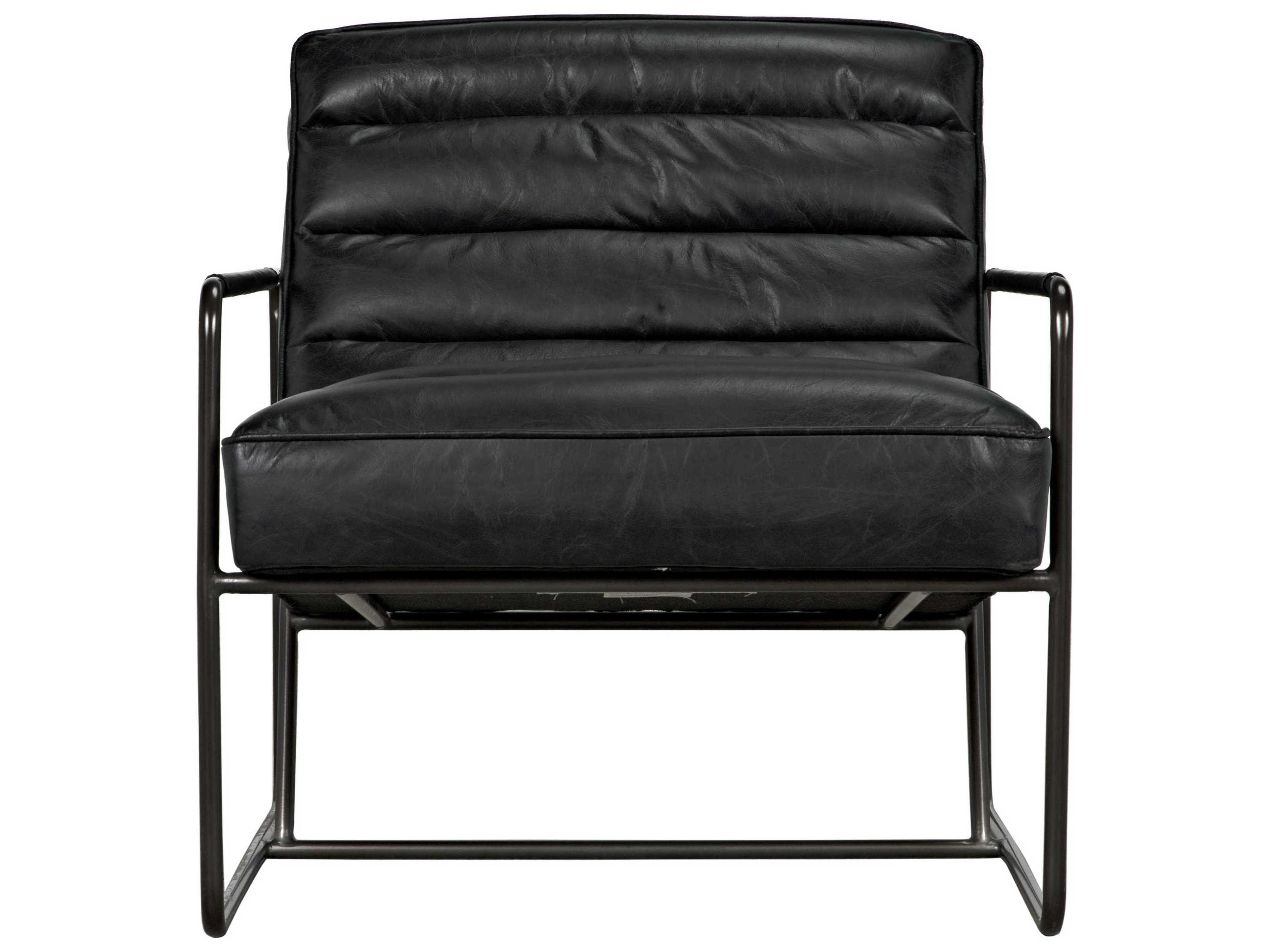 Noir Black Leather Accent Chair
