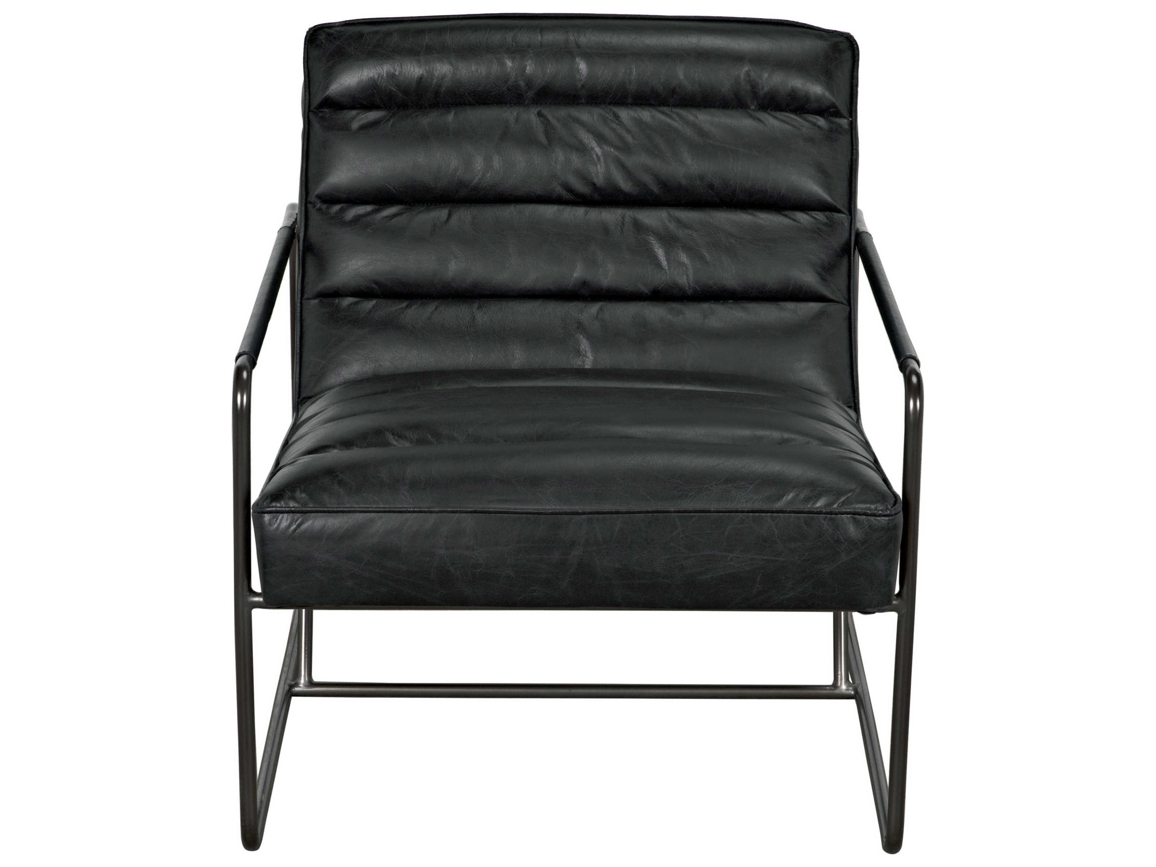 Noir Black Leather Accent Chair