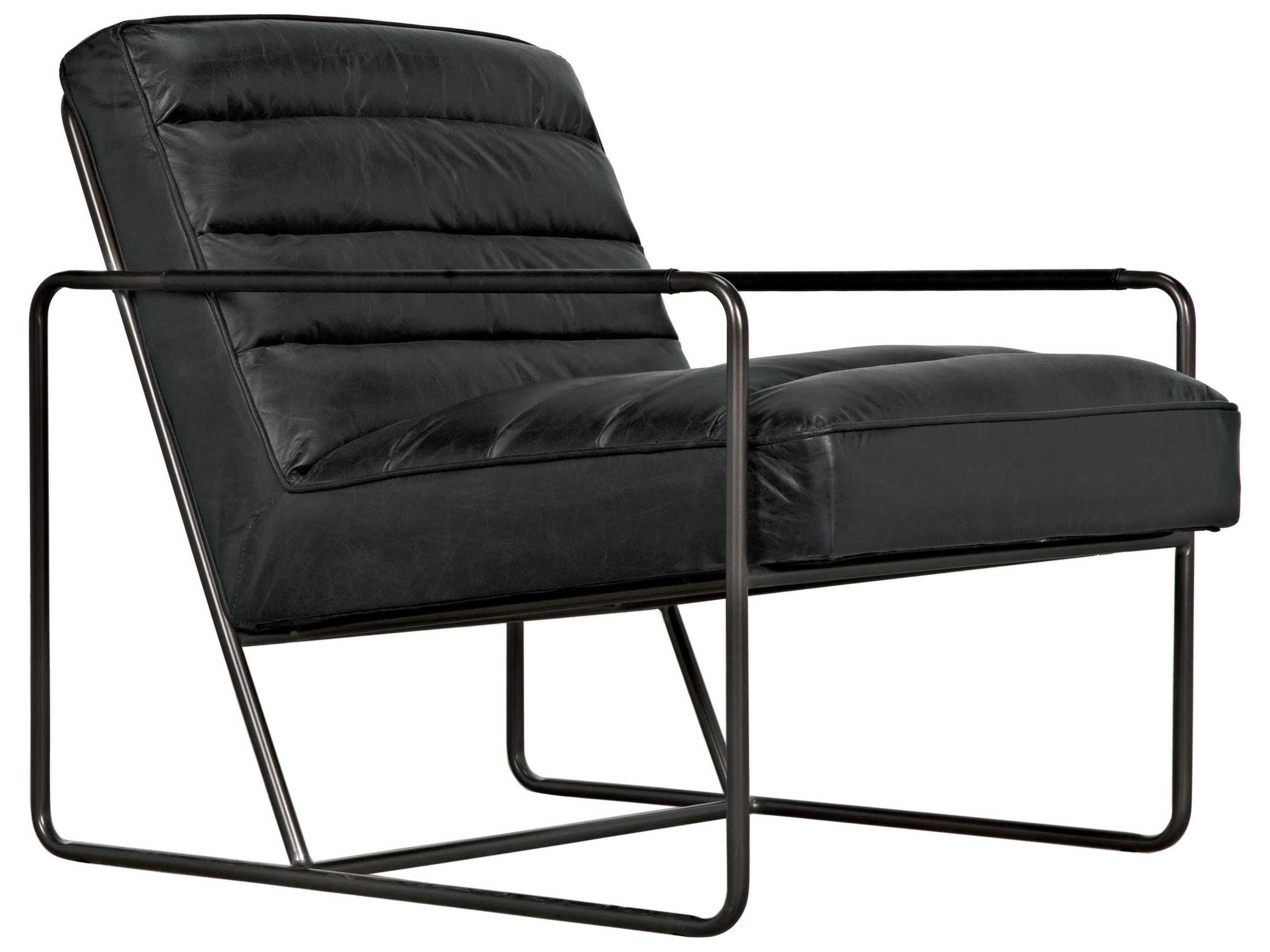 Noir Black Leather Accent Chair