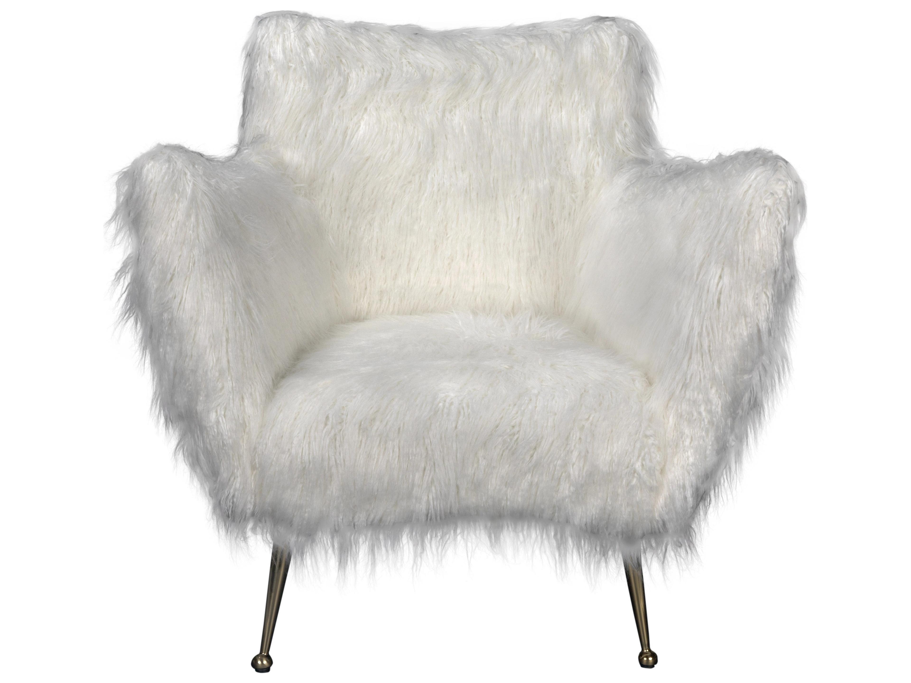 Noir Rodney White Fabric Accent Chair