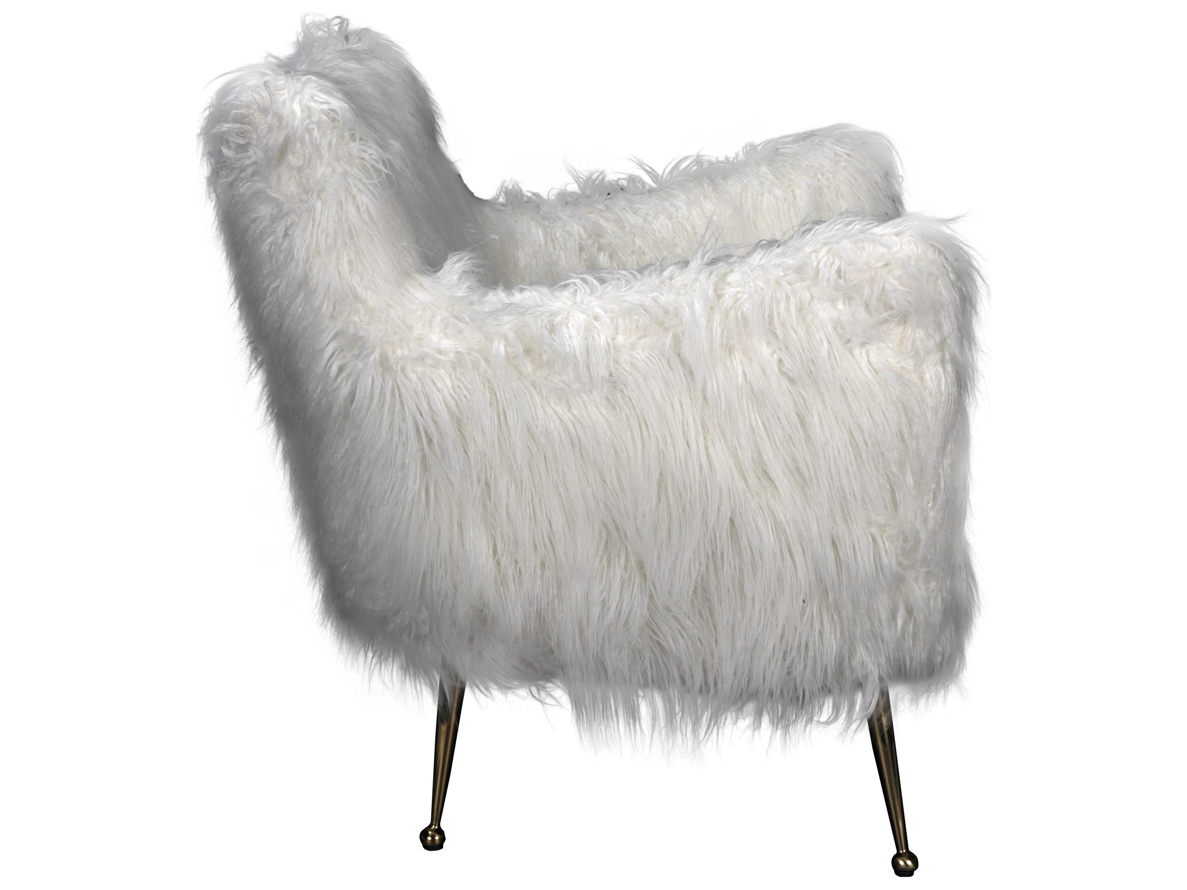 Noir Rodney White Fabric Accent Chair