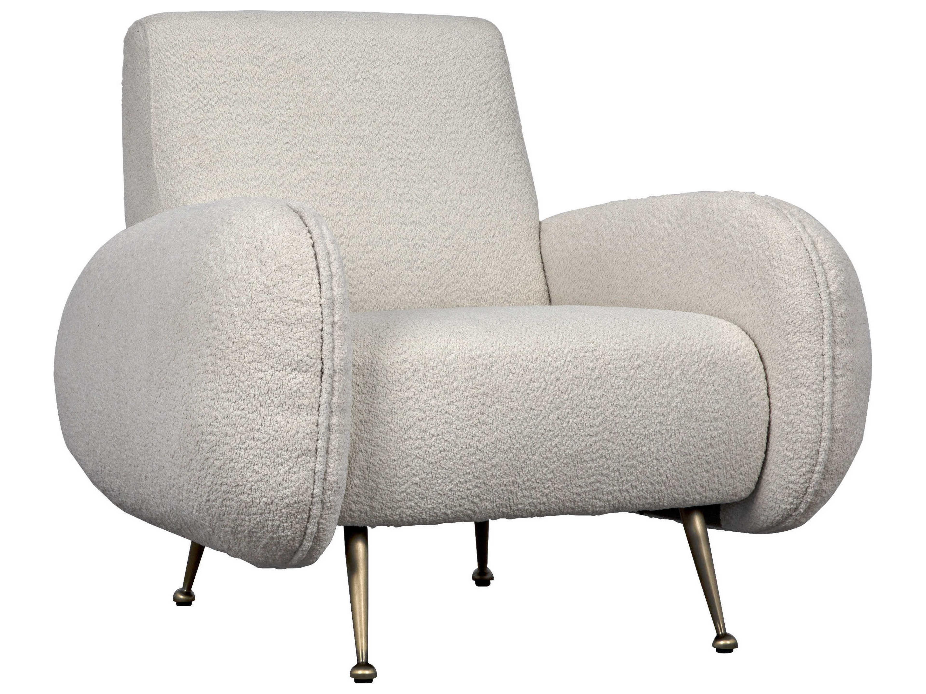 Noir White Fabric Club Chair