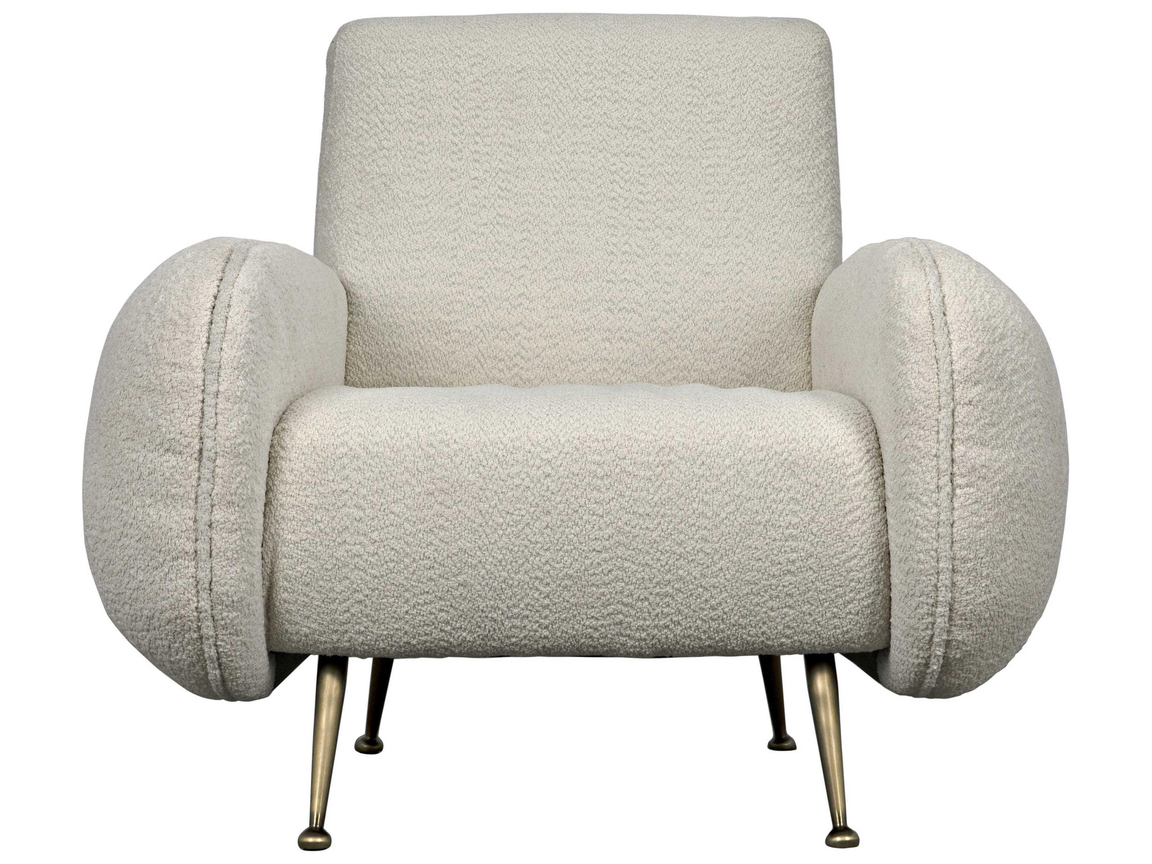 Noir White Fabric Club Chair