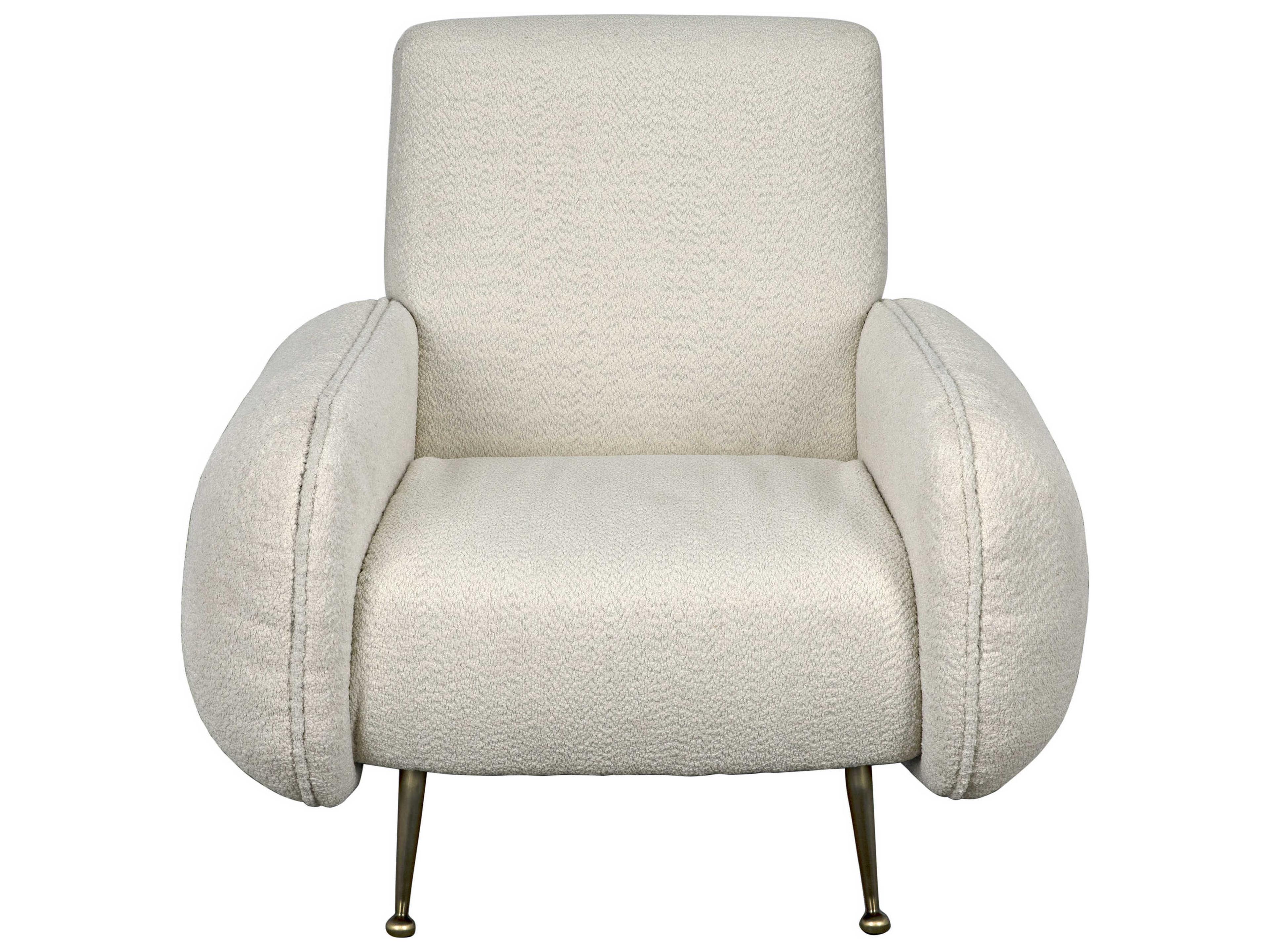 Noir White Fabric Club Chair