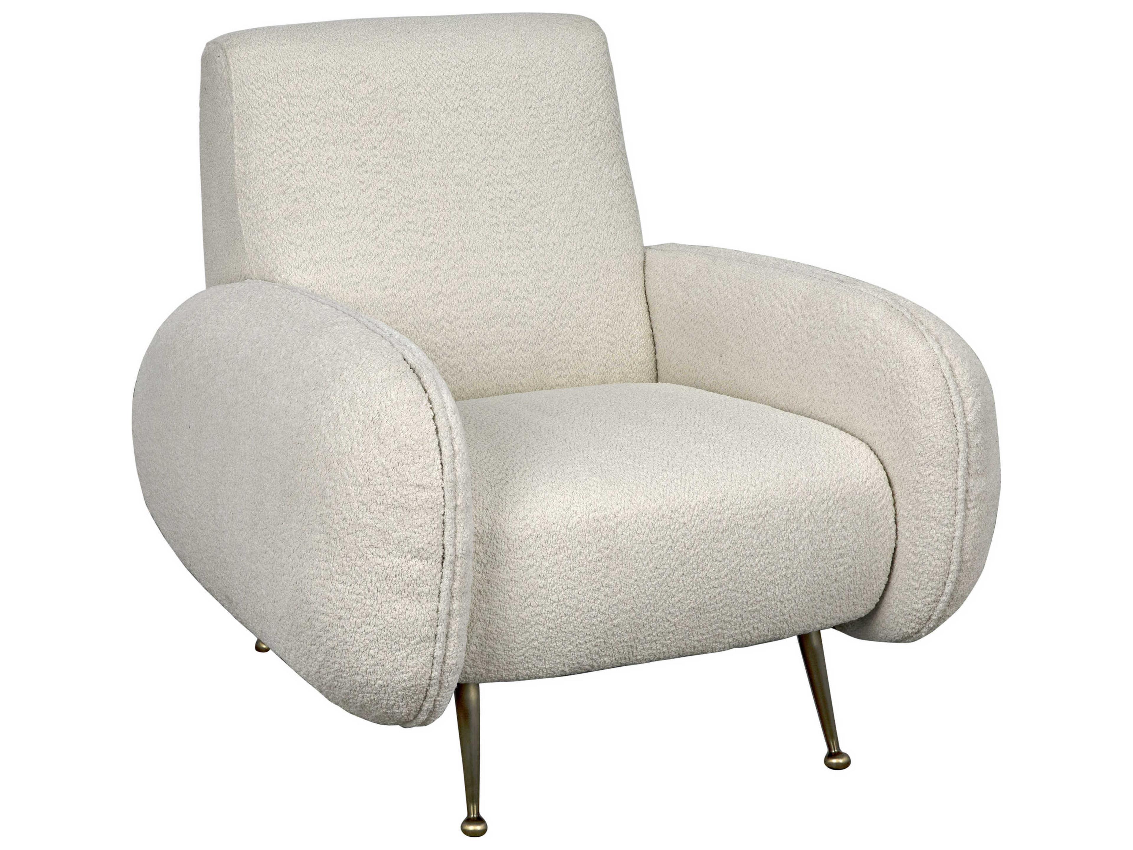 Noir White Fabric Club Chair