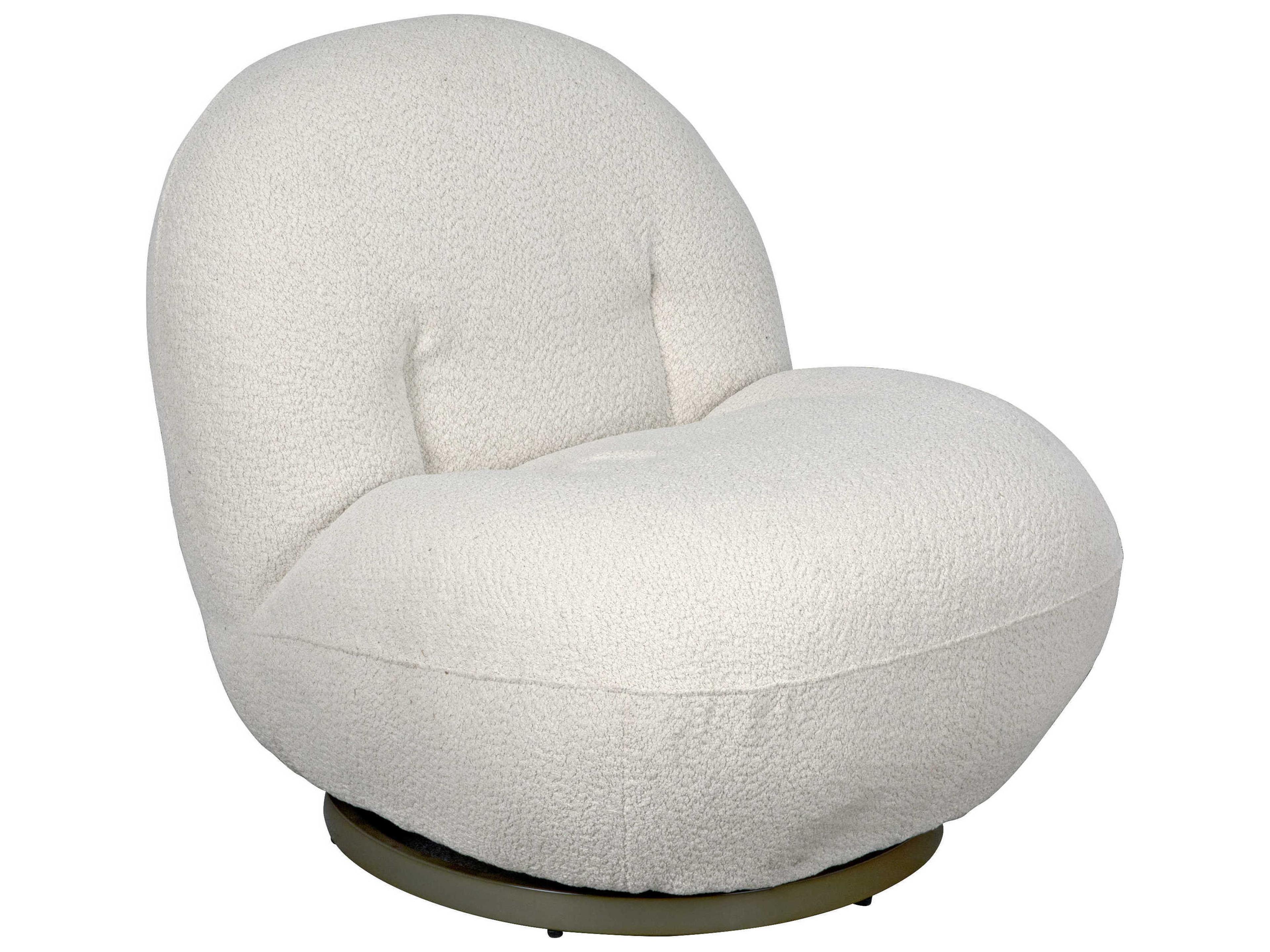 Noir White Fabric Accent Chair