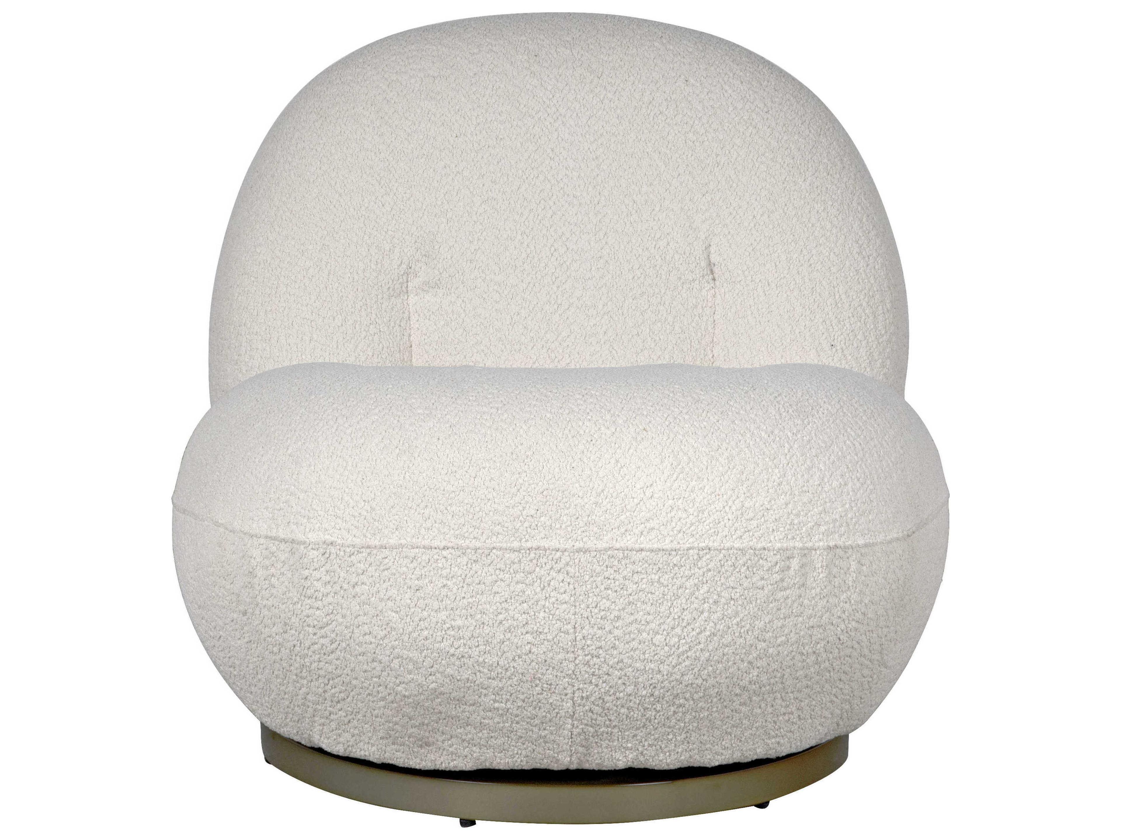 Noir White Fabric Accent Chair