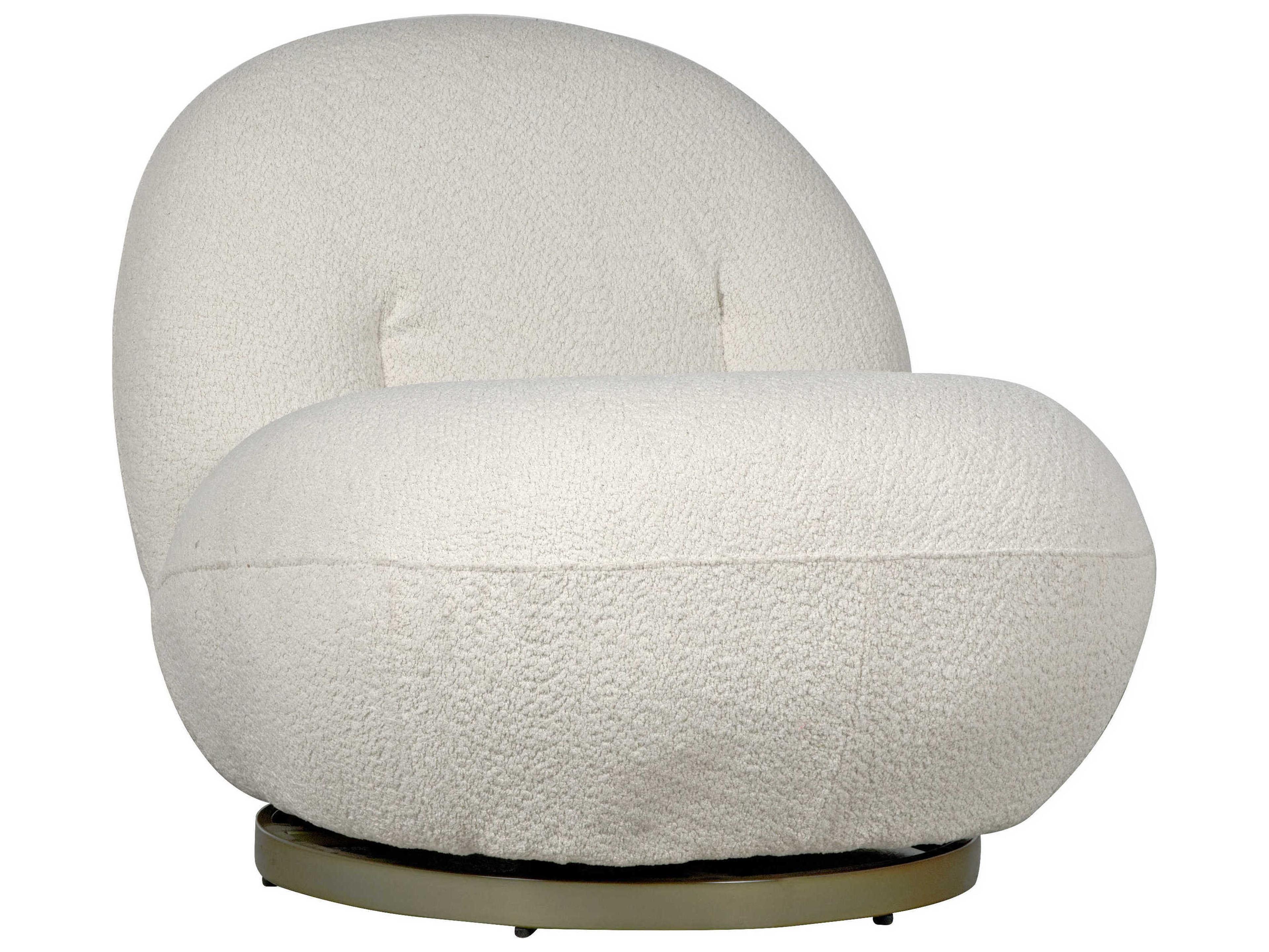 Noir White Fabric Accent Chair