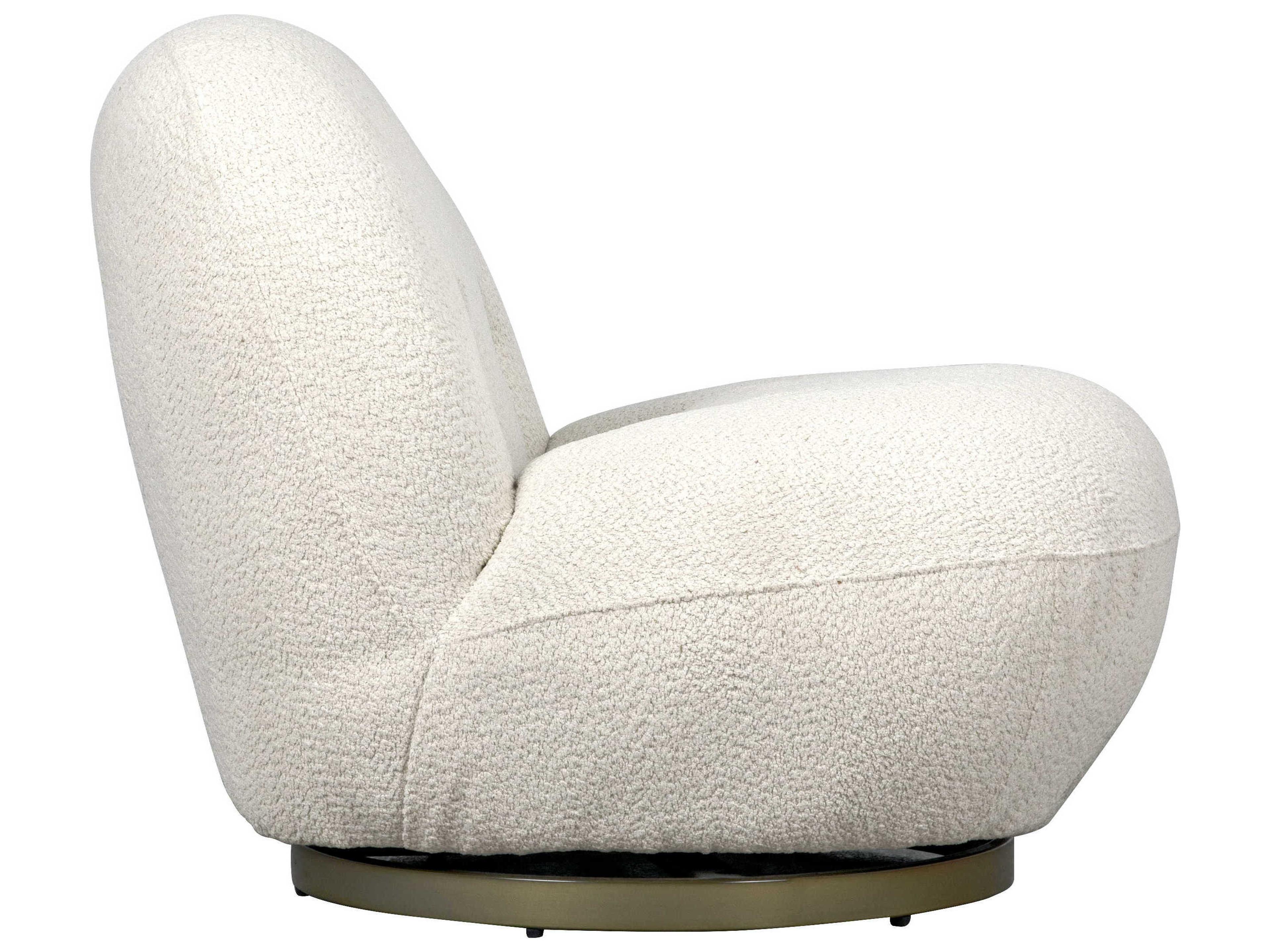 Noir White Fabric Accent Chair