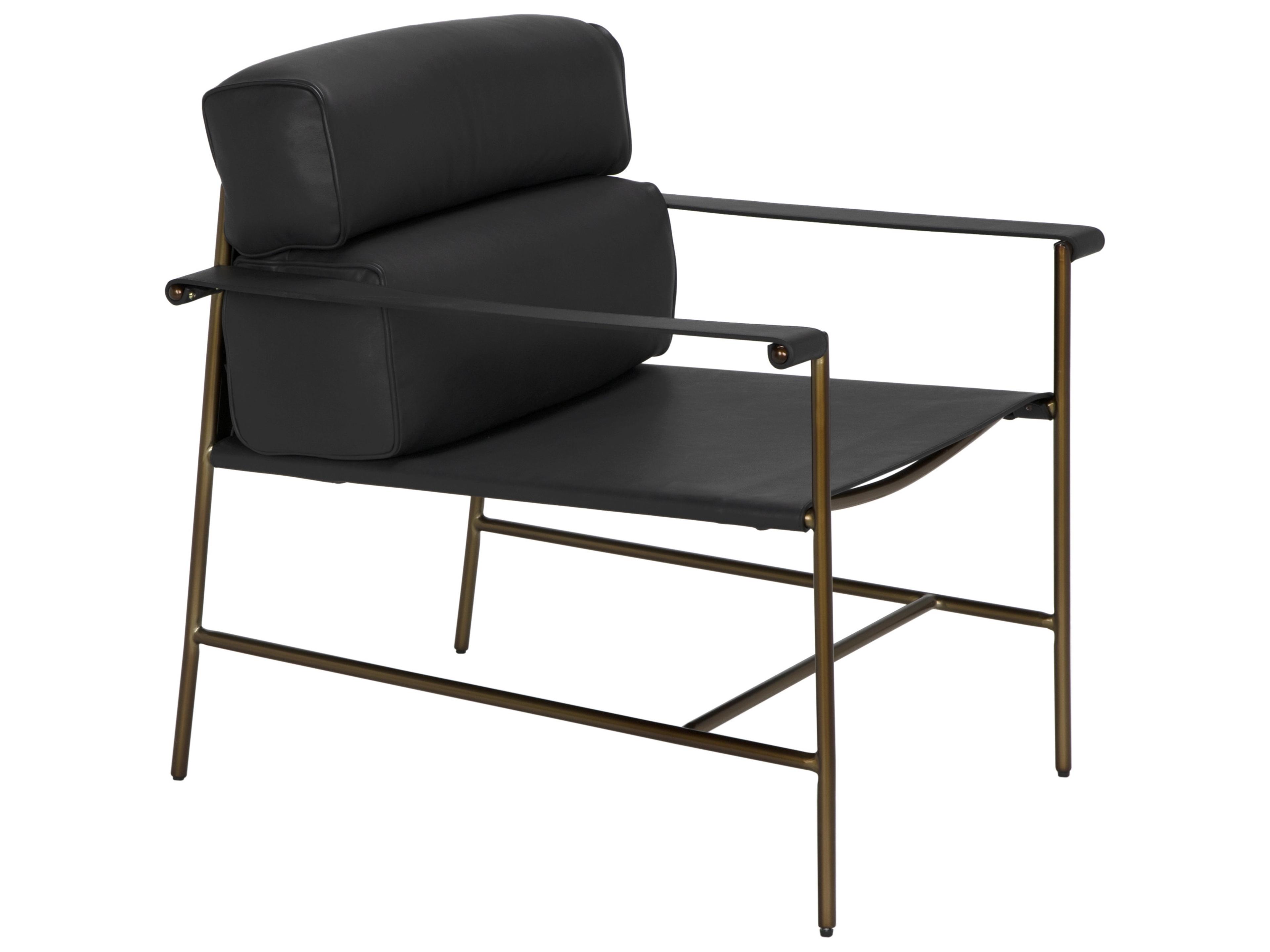 Chet Black Leather Accent Chair