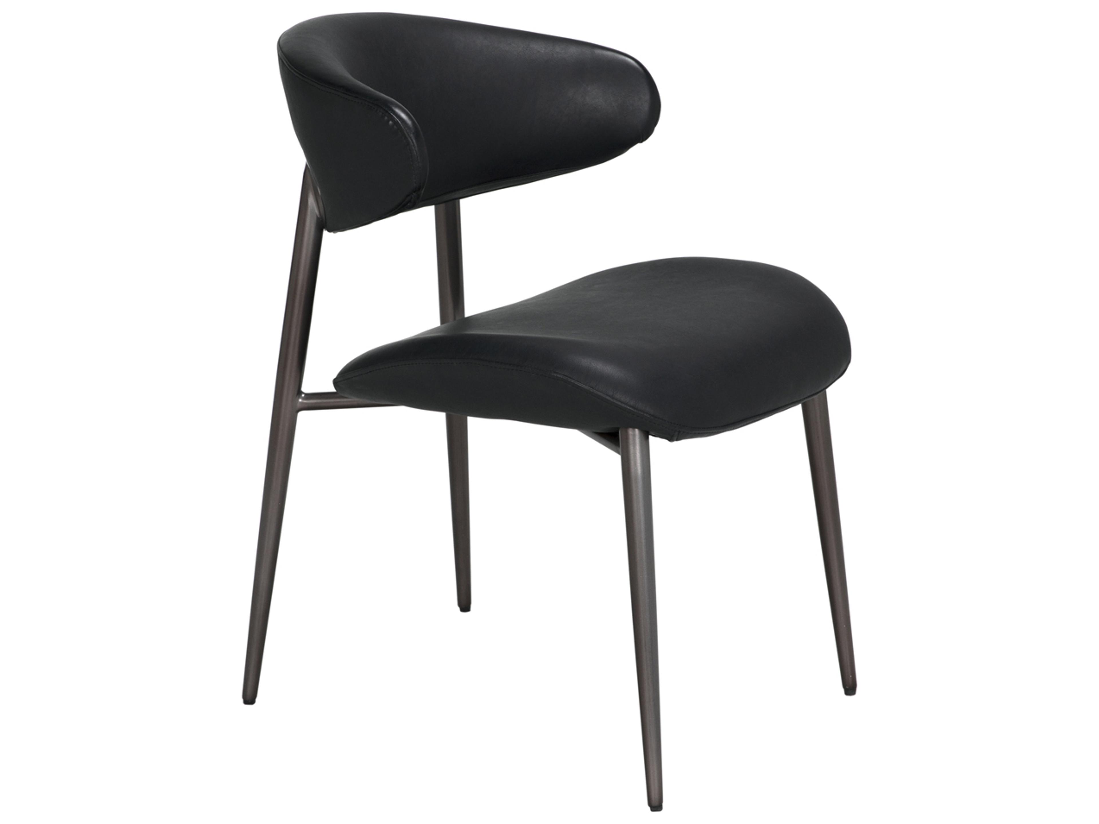 Hakone Black Leather Accent Chair