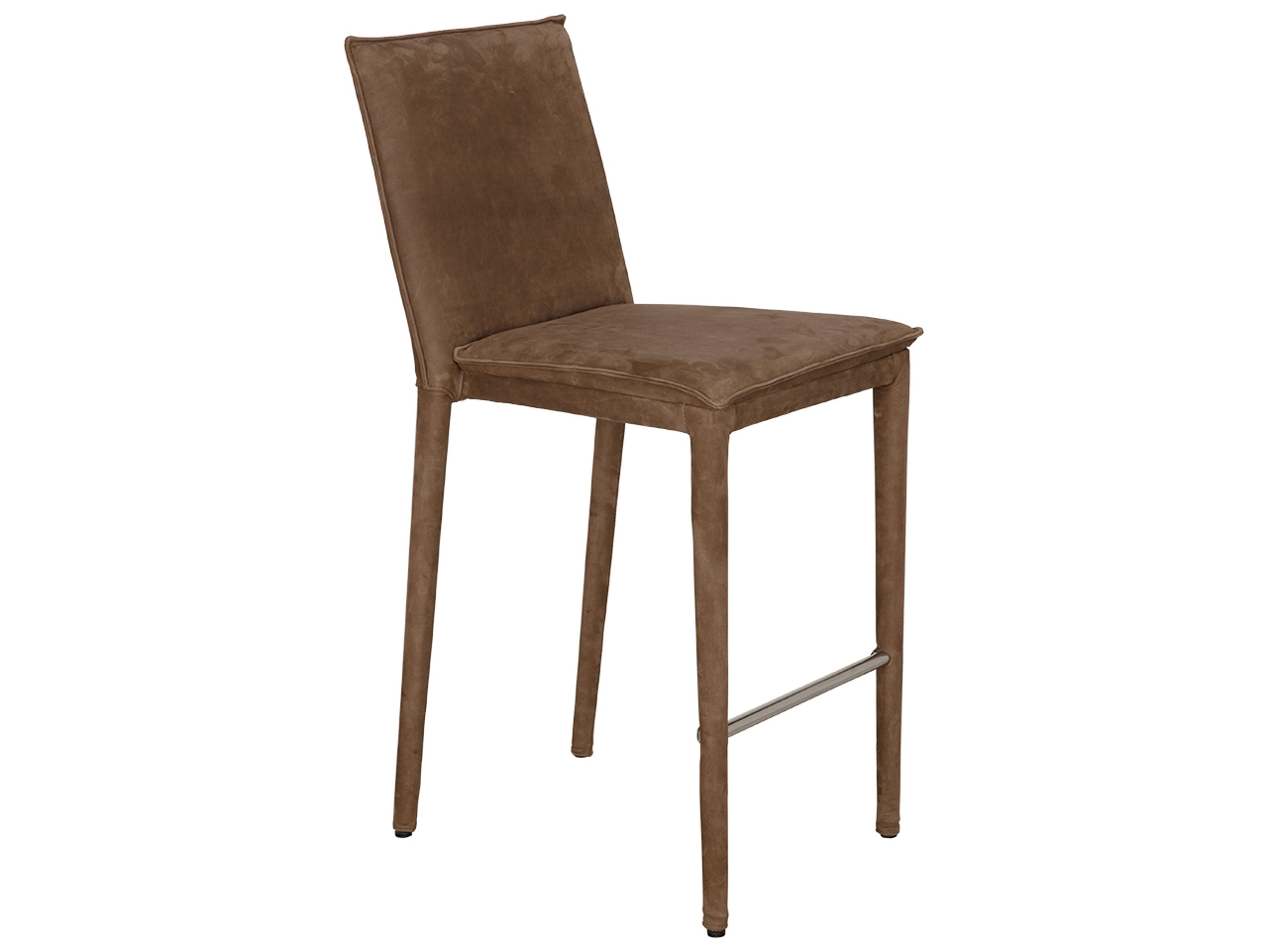 Newton Brown Leather Counter Stool