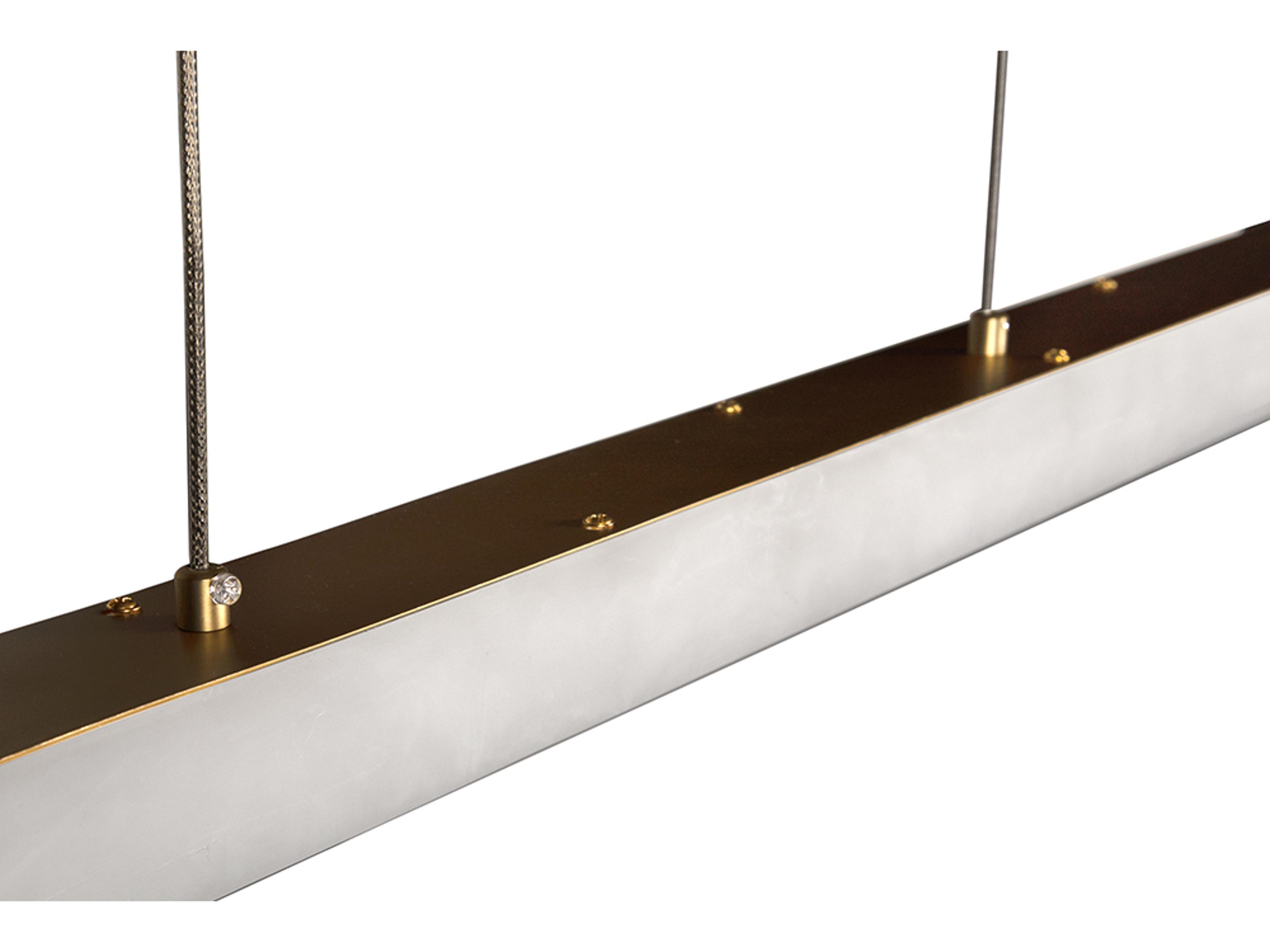 Noir Astoria 1-light Light Stone And Brass Linear Island Pendant