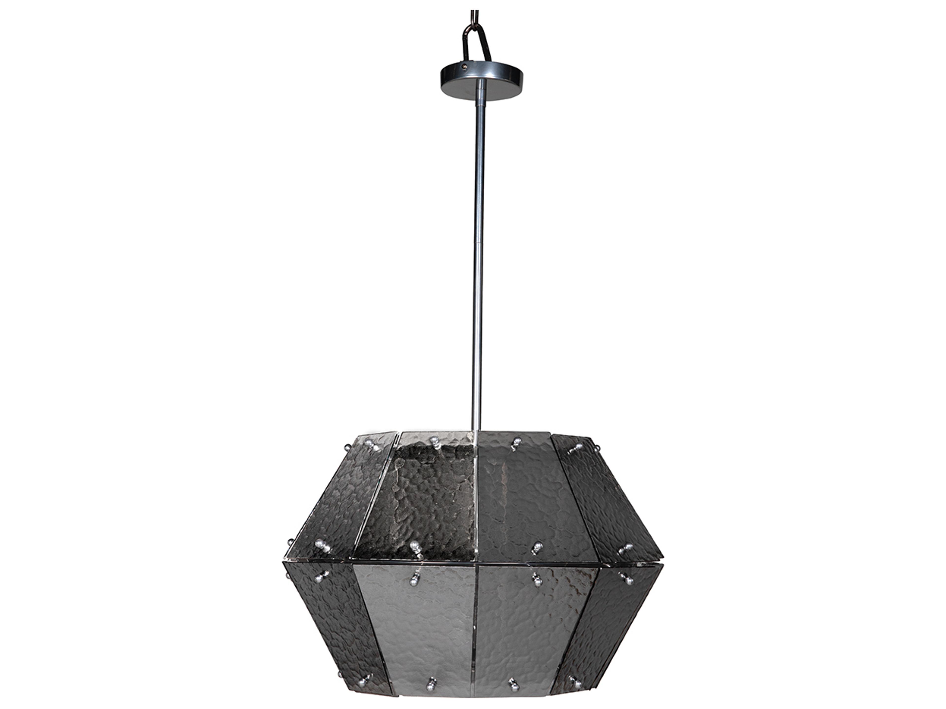 Obsidian 5-light Chrome Gray Geometric Chandelier