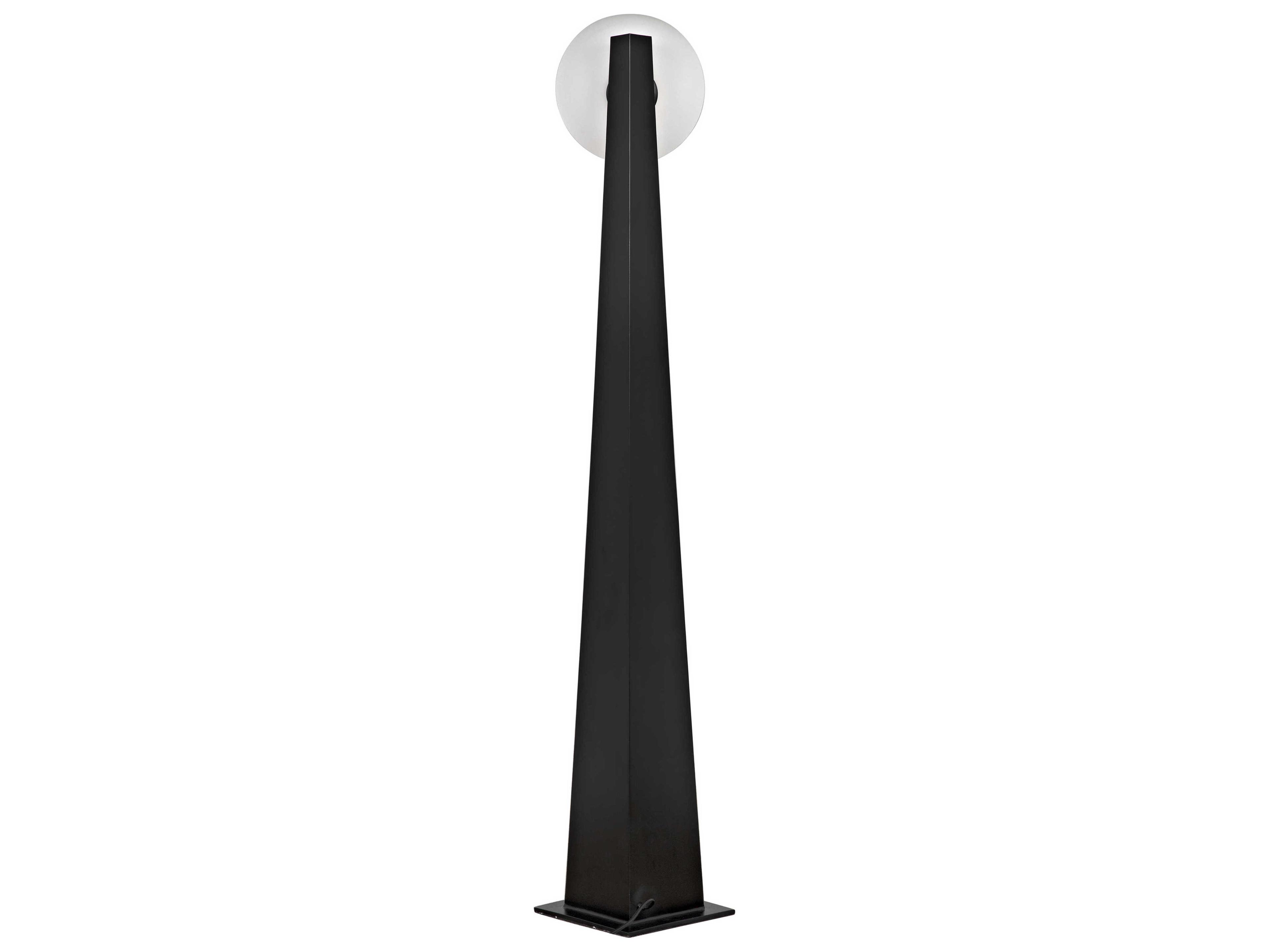 Noir Black Metal White Glass Floor Lamp