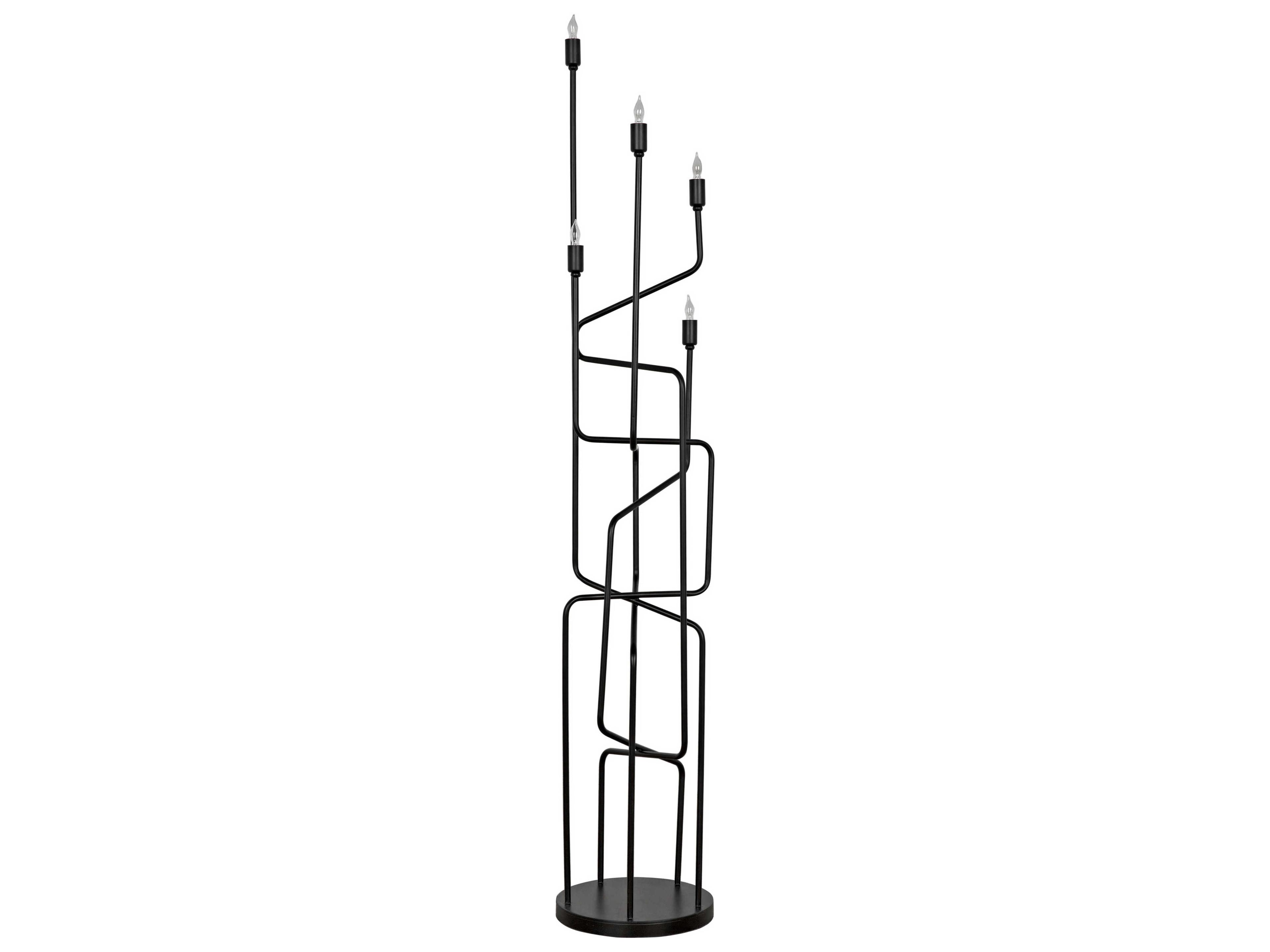 Noir Black Metal Floor Lamp