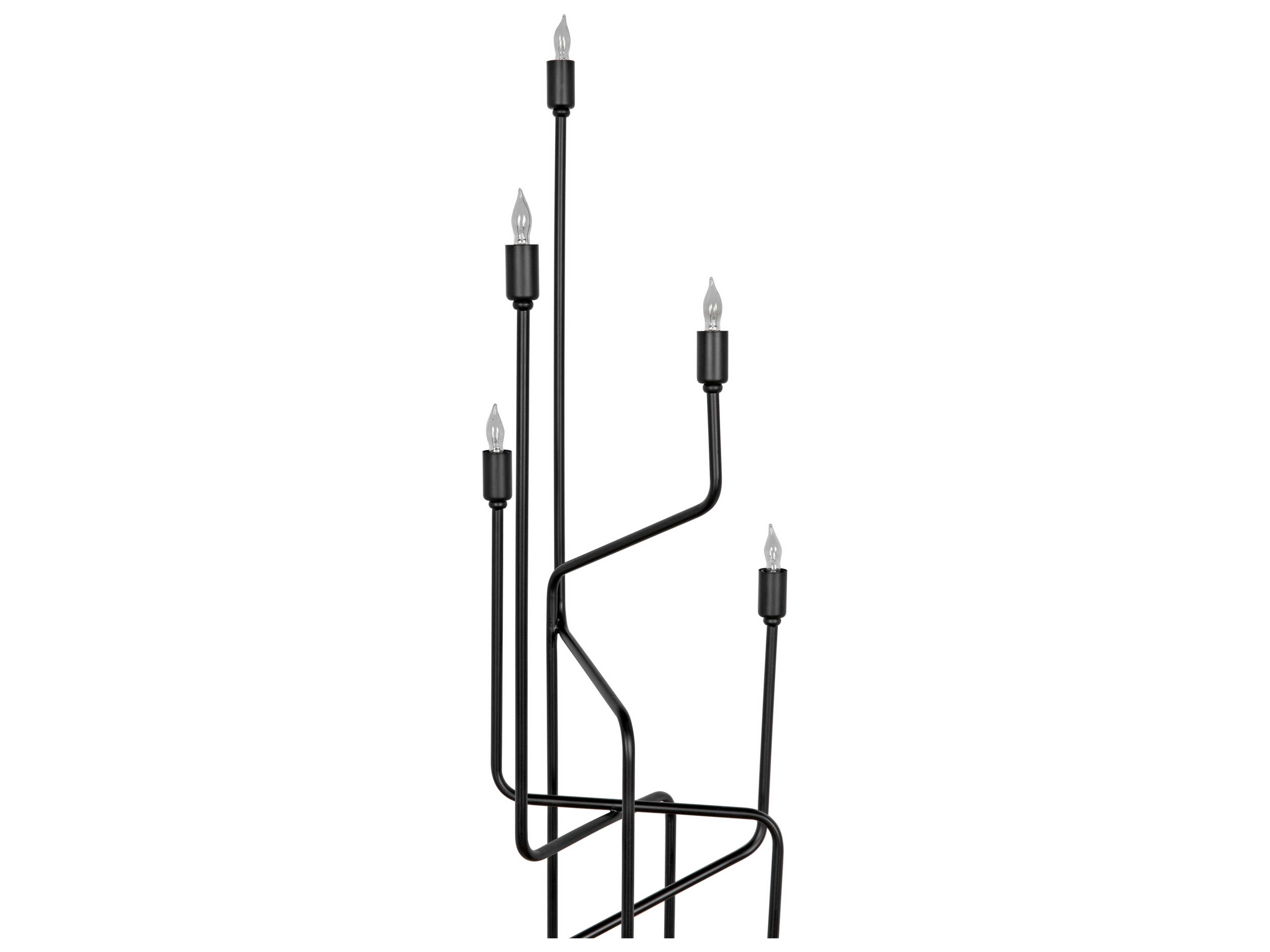 Noir Black Metal Floor Lamp