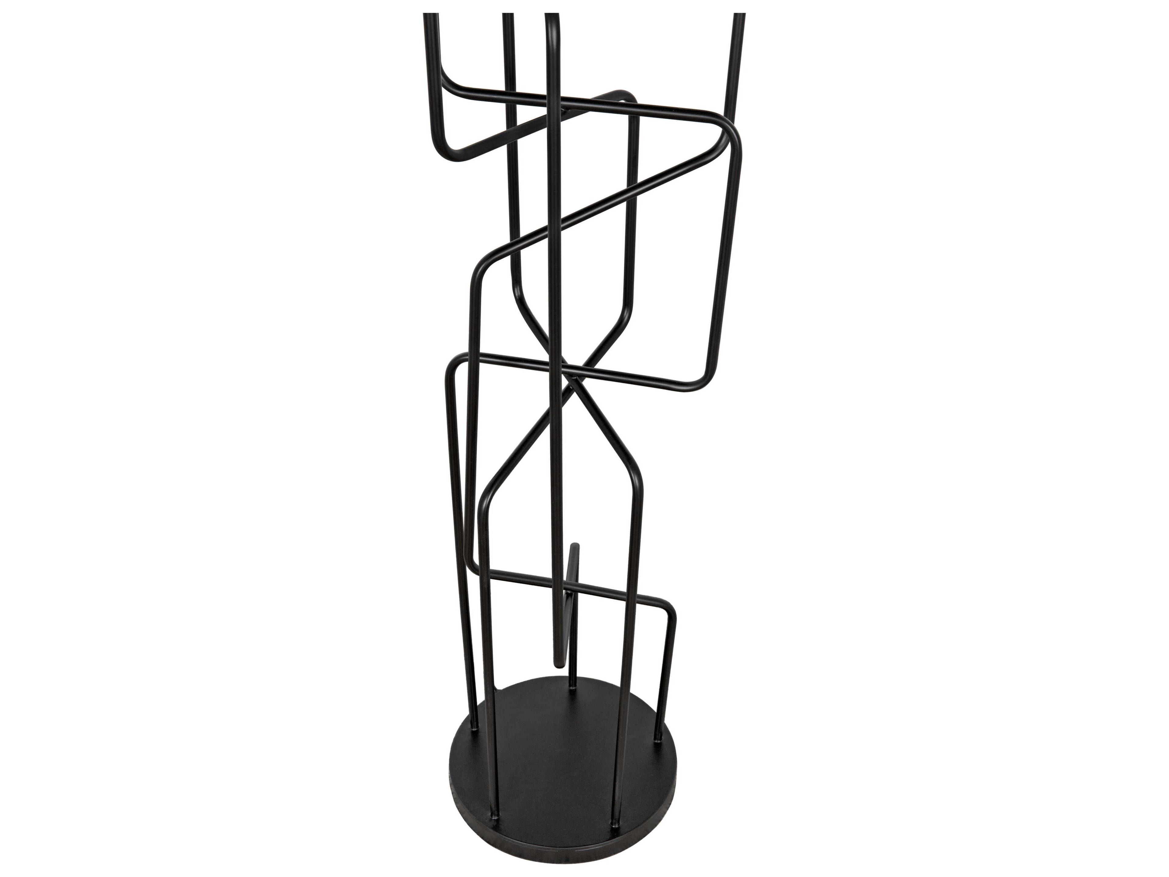 Noir Black Metal Floor Lamp
