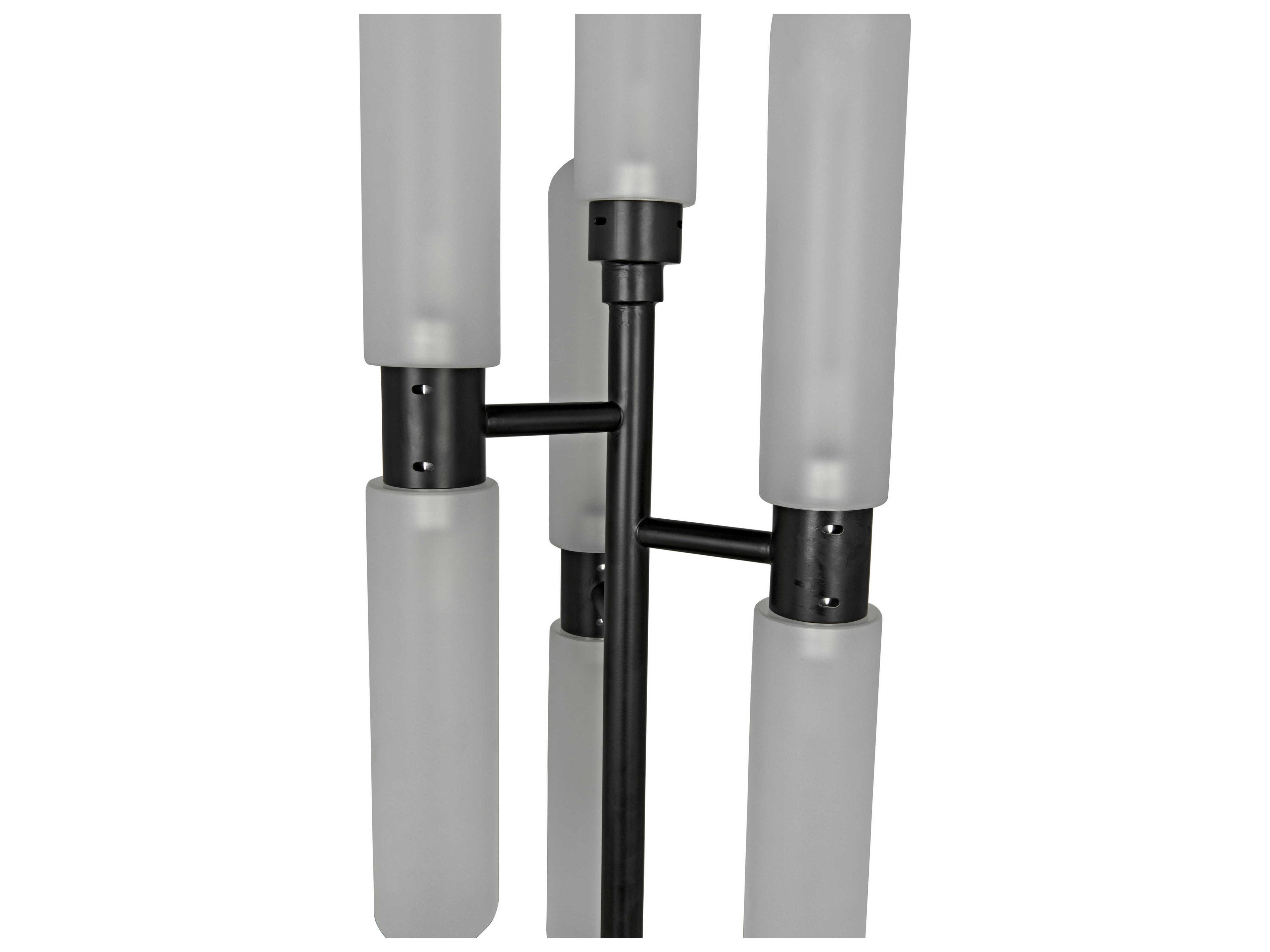 Noir Matte Black White Glass Floor Lamp