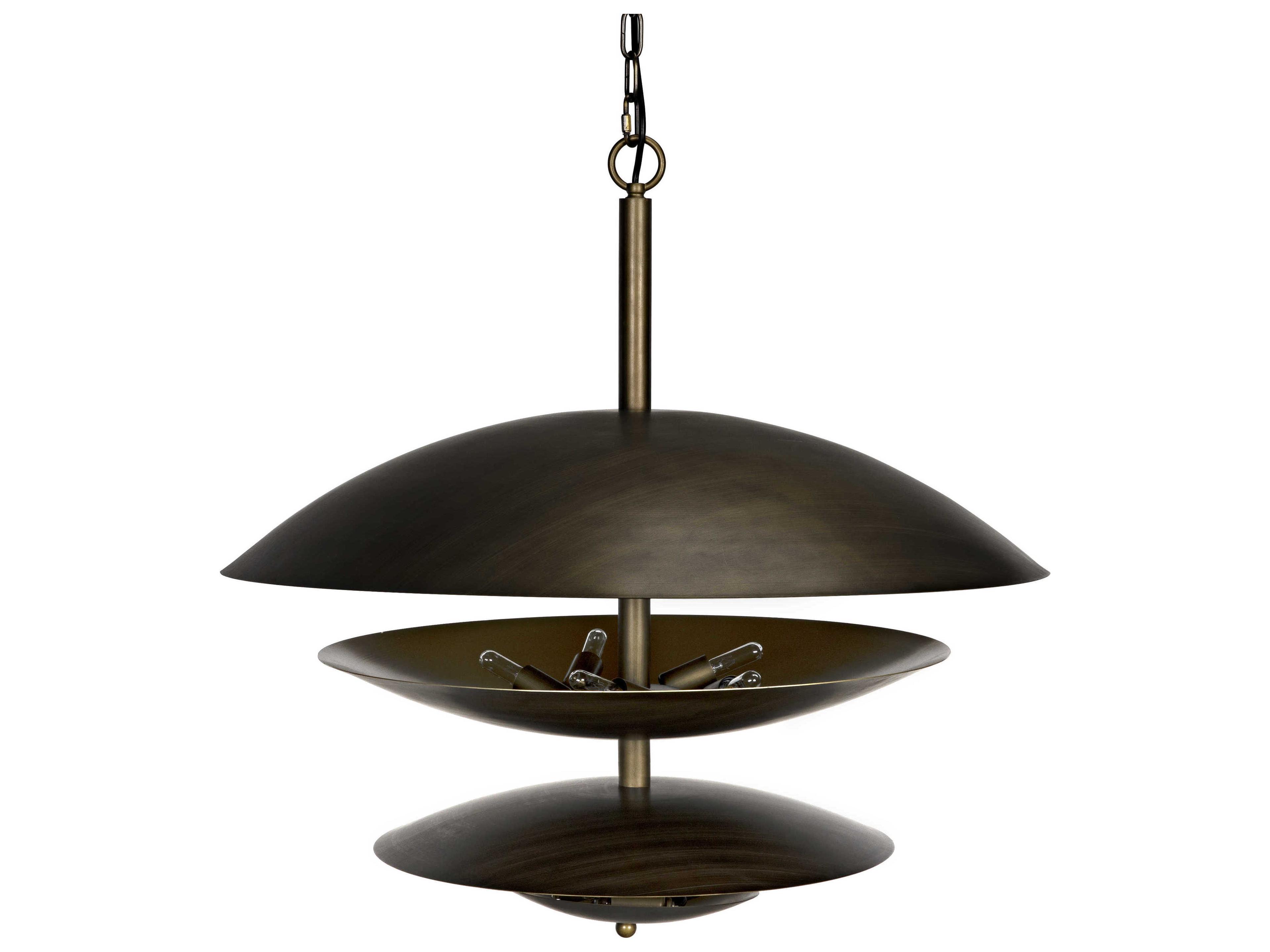 8-Light Brass Dome Chandelier