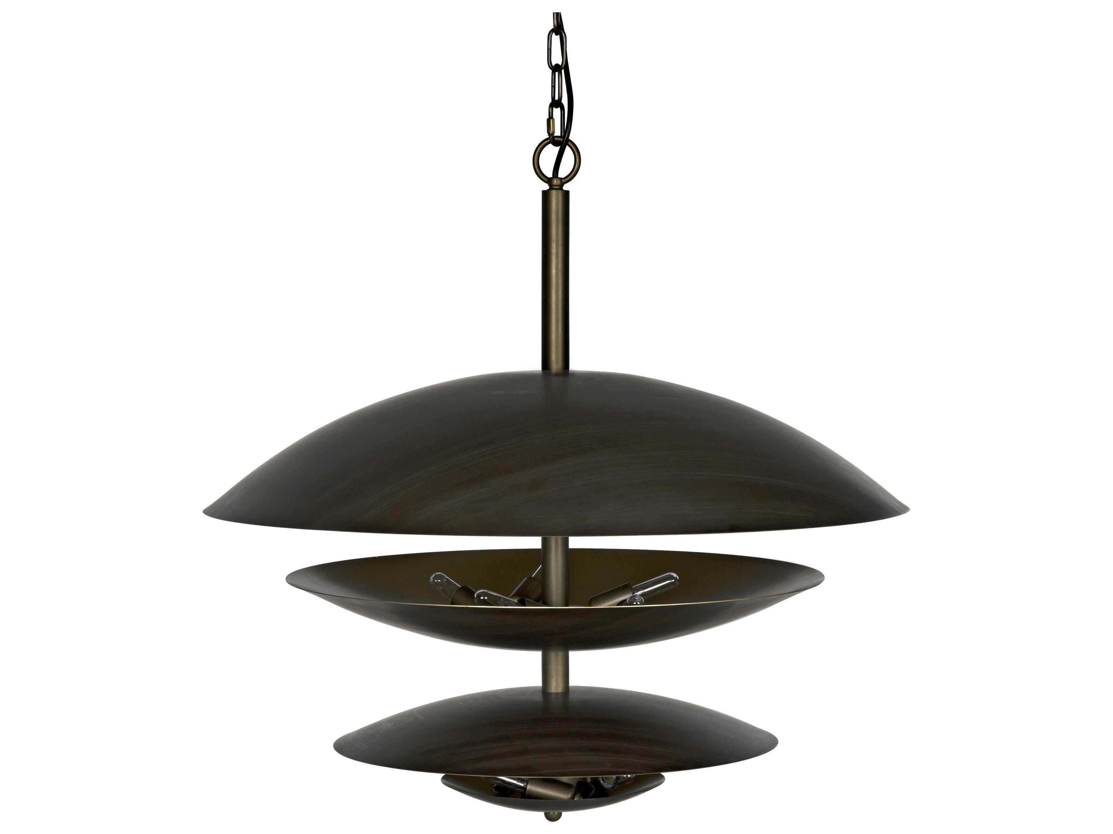 Noir 8-Light Brass Dome Chandelier