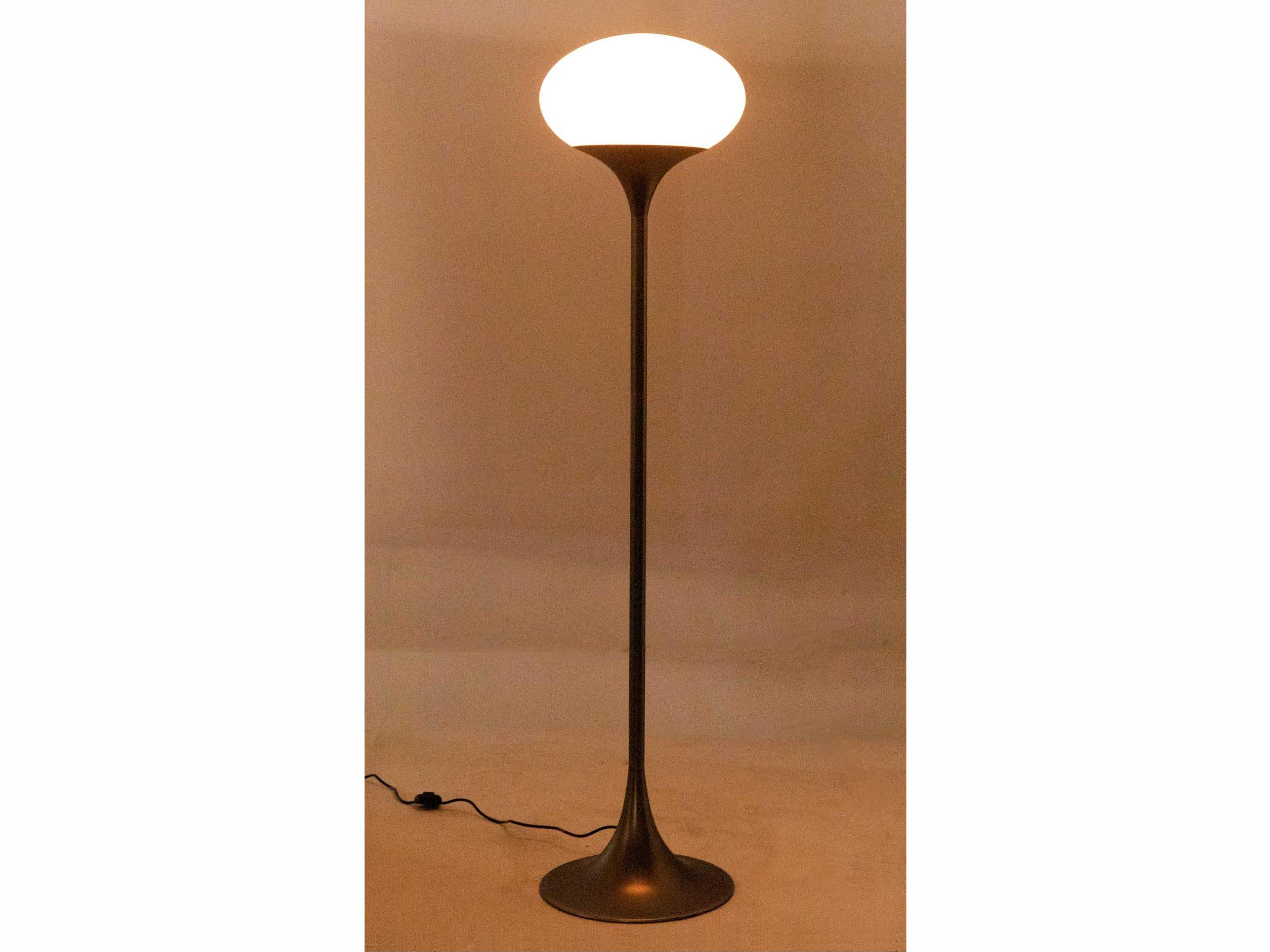 Noir Gun Metal Glass Gunmetal Floor Lamp