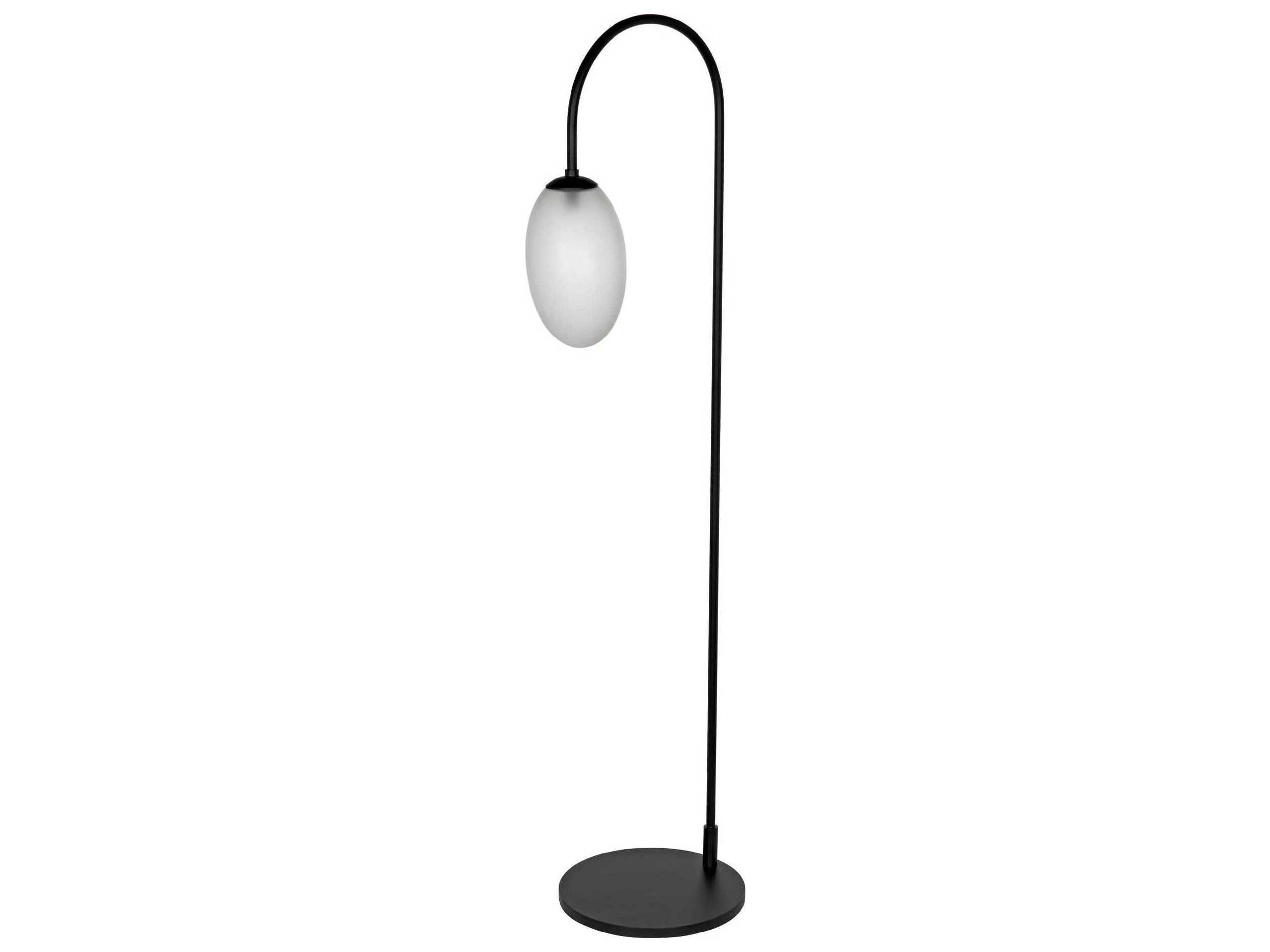 Noir Matte Black Glass Floor Lamp