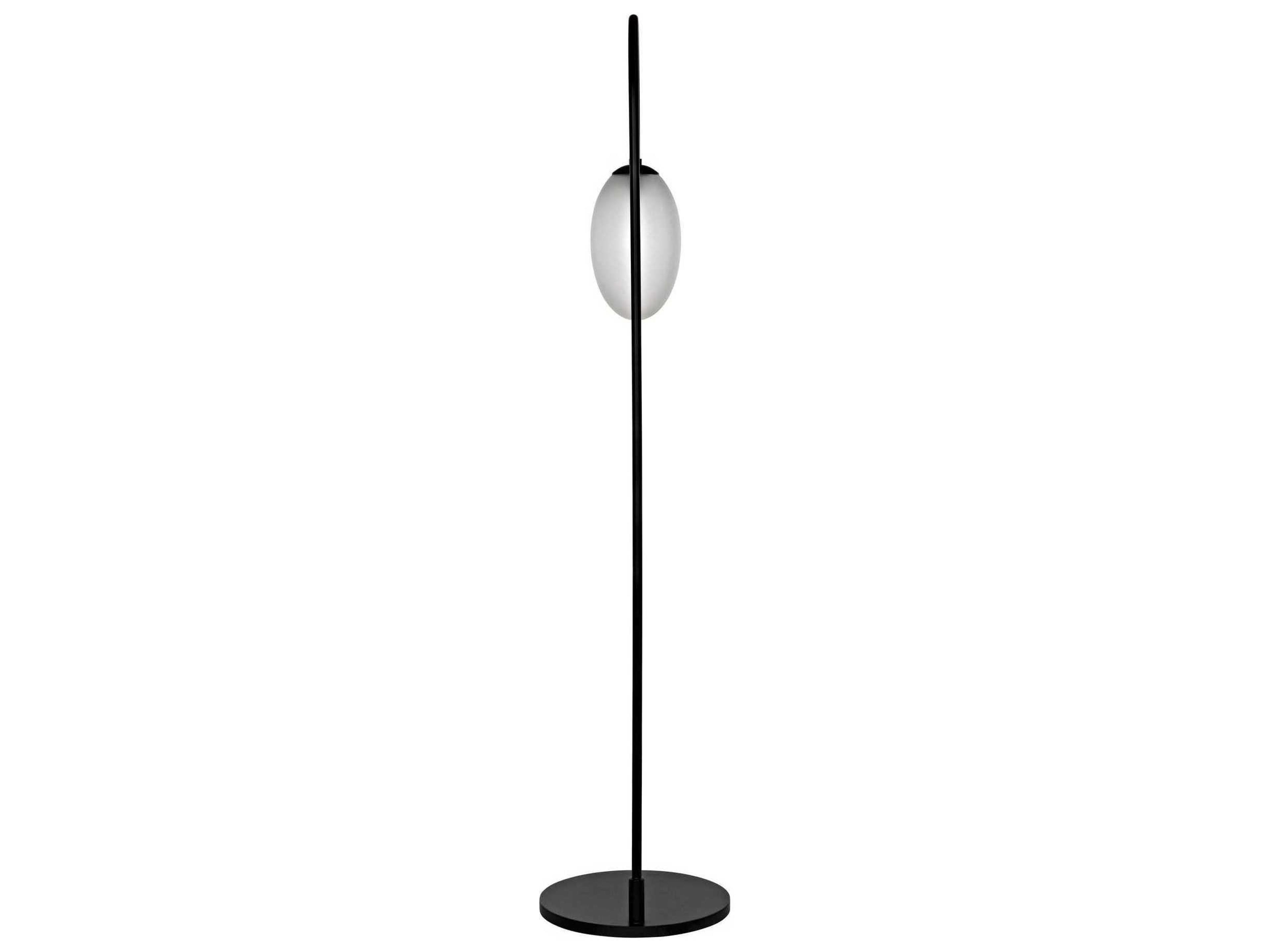 Noir Matte Black Glass Floor Lamp