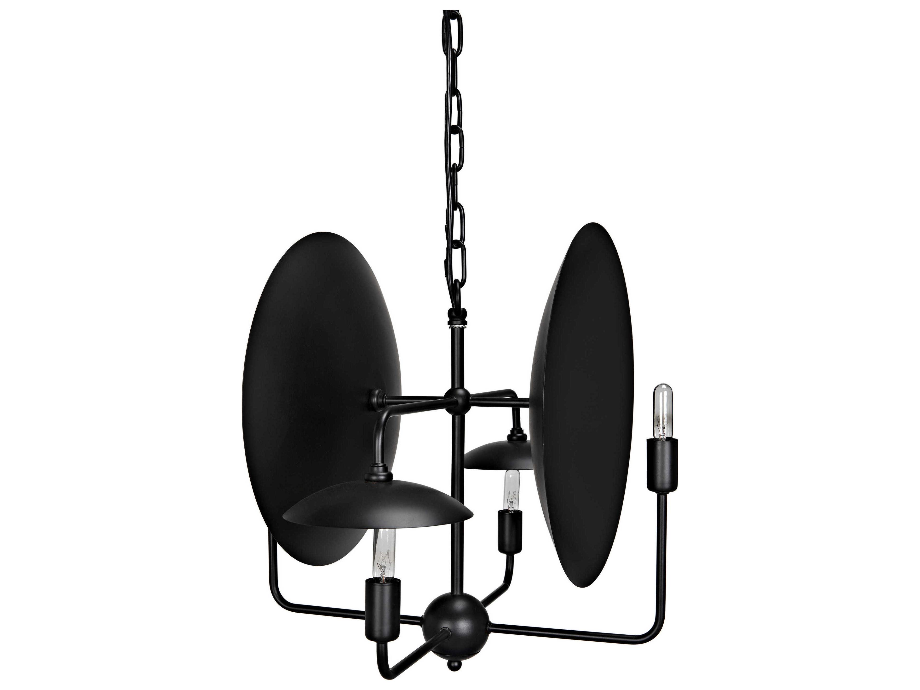 Noir 4-Light Matte Black Chandelier