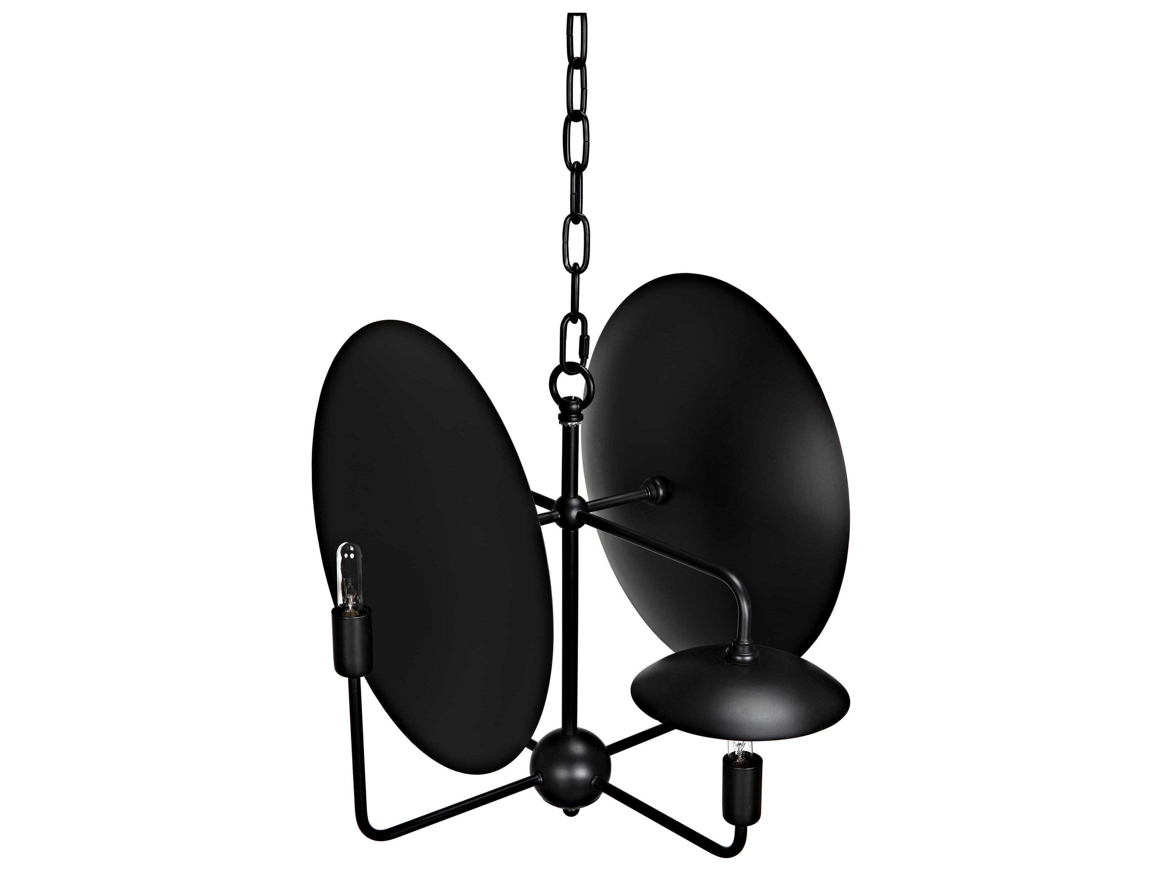 Noir 4-Light Matte Black Chandelier