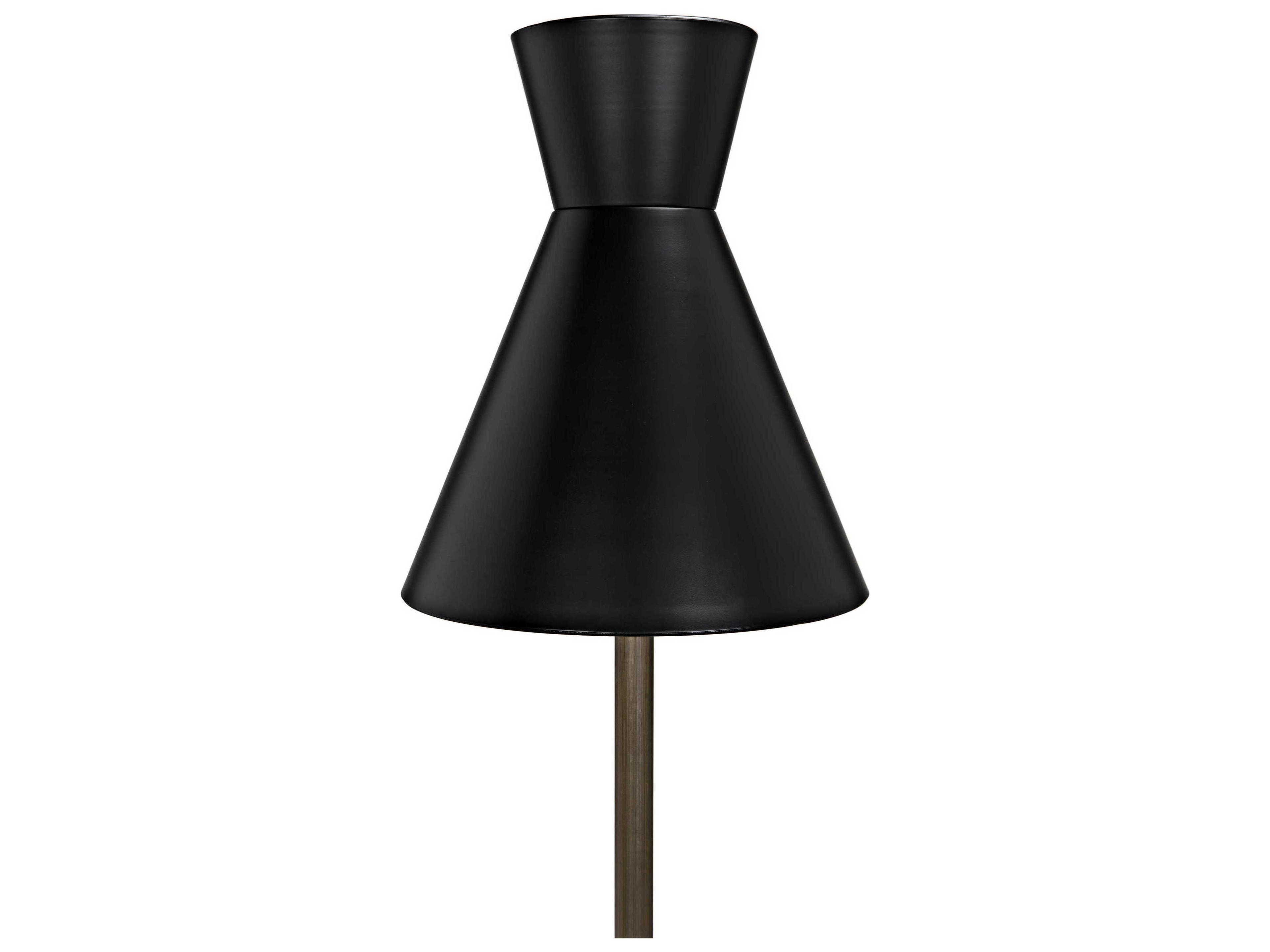 Noir Matte Black And Aged Brass Industrial Steel Floor Lamp
