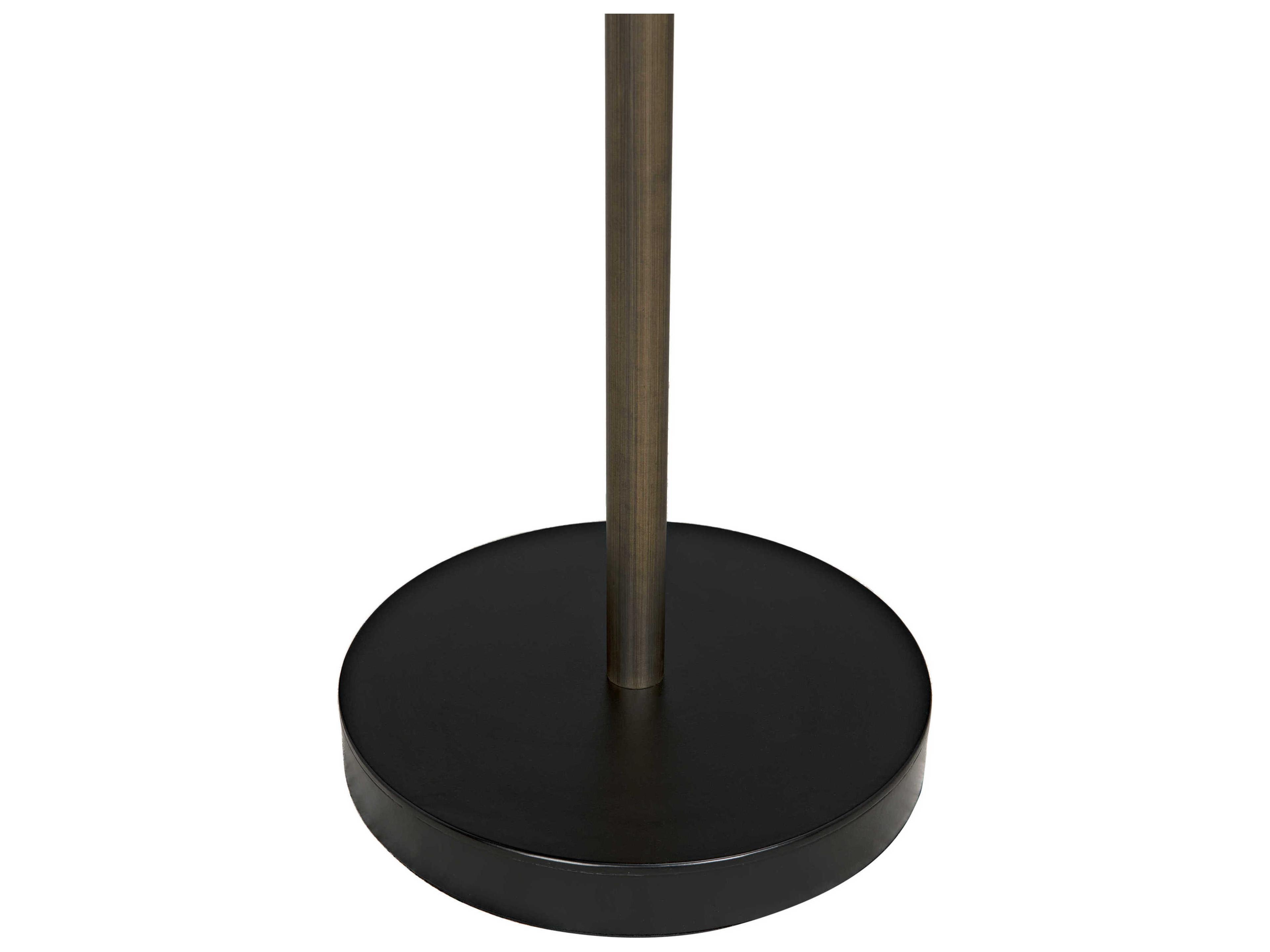 Noir Matte Black And Aged Brass Industrial Steel Floor Lamp