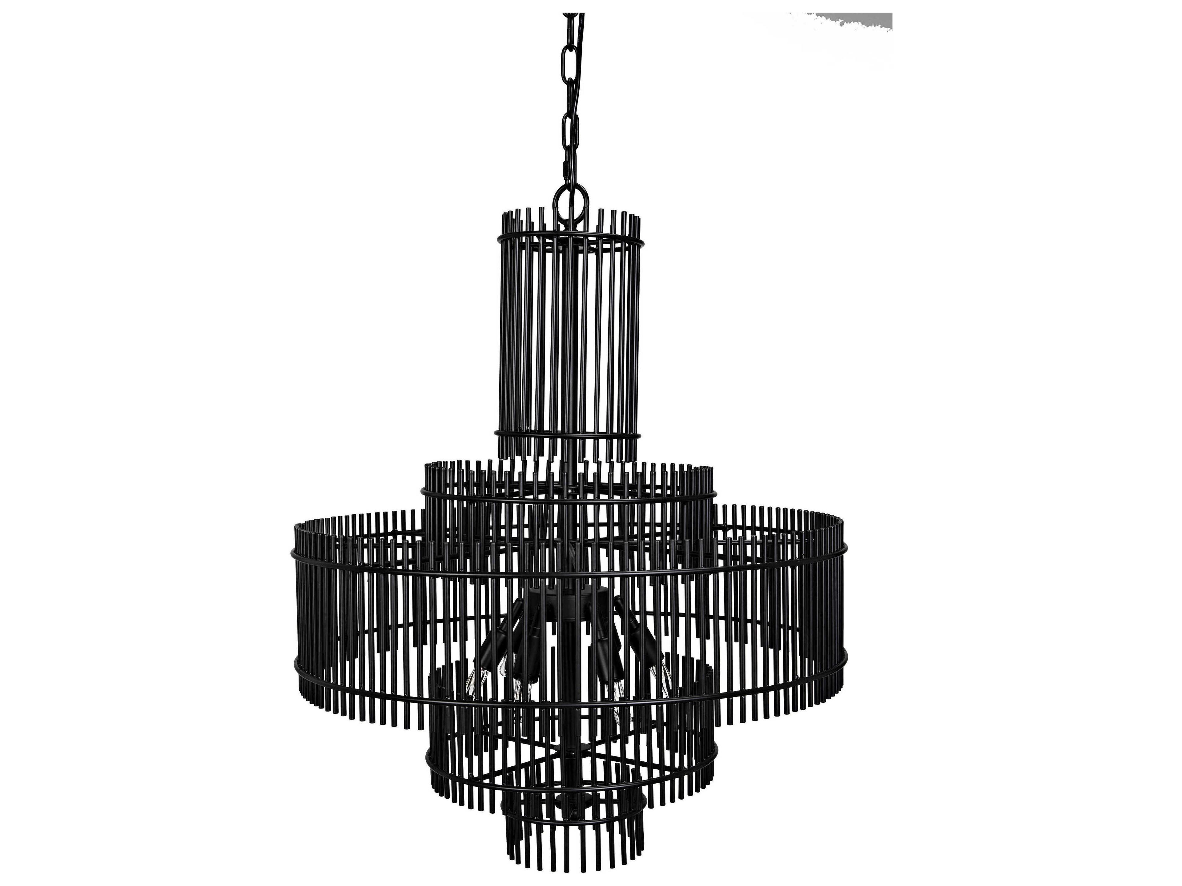 Noir 6-Light Matte Black Chandelier