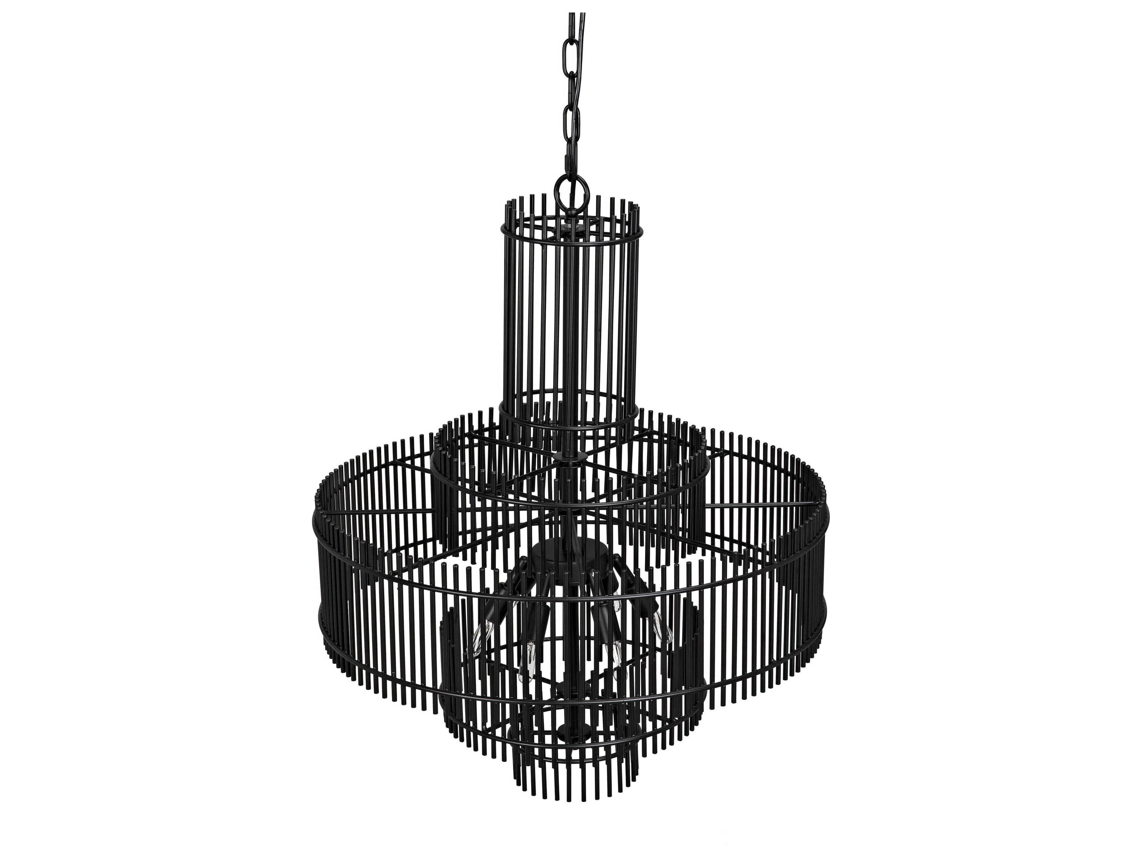 Noir 6-Light Matte Black Chandelier