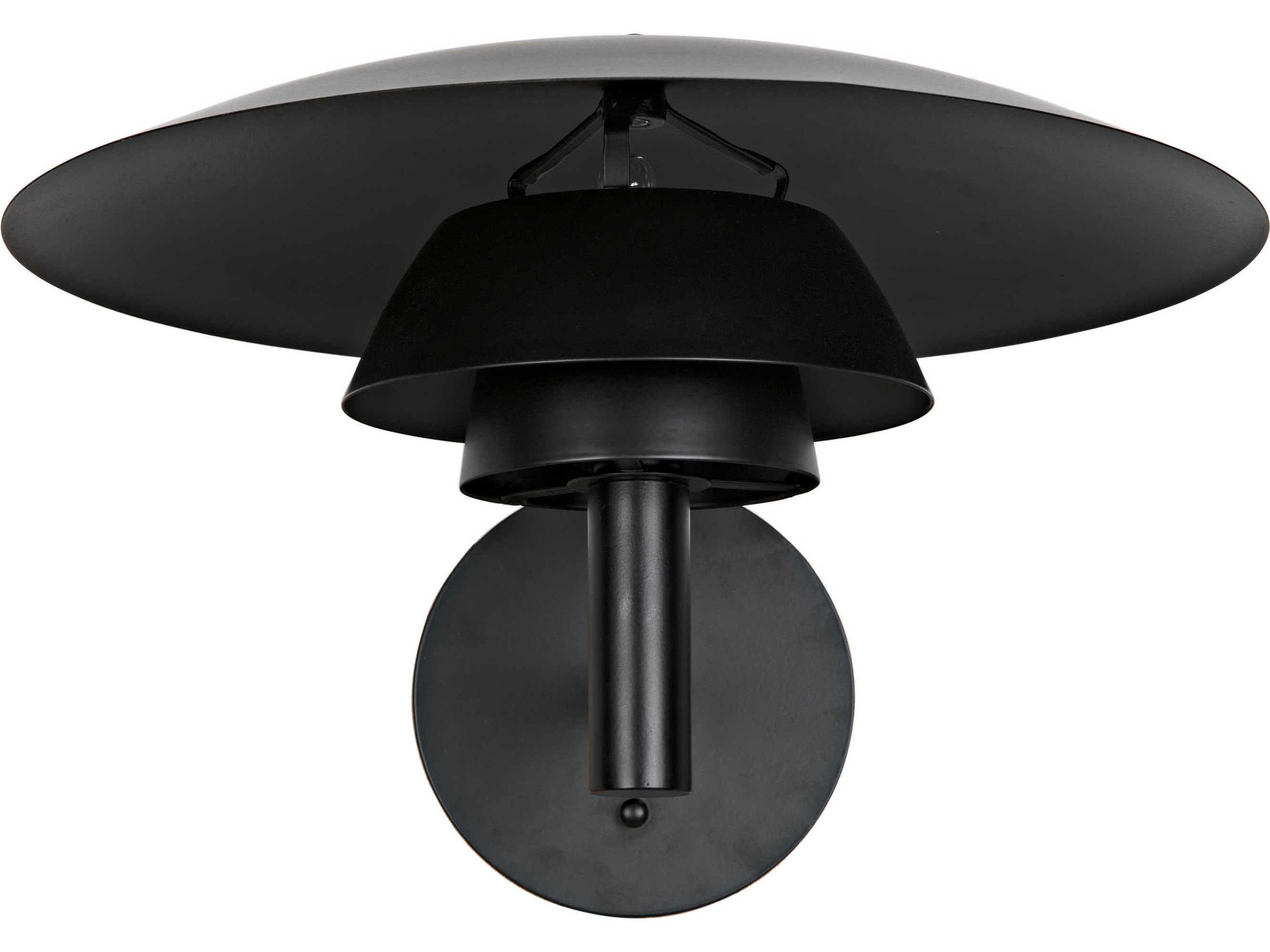 Noir 1-Light Matte Black Wall Sconce