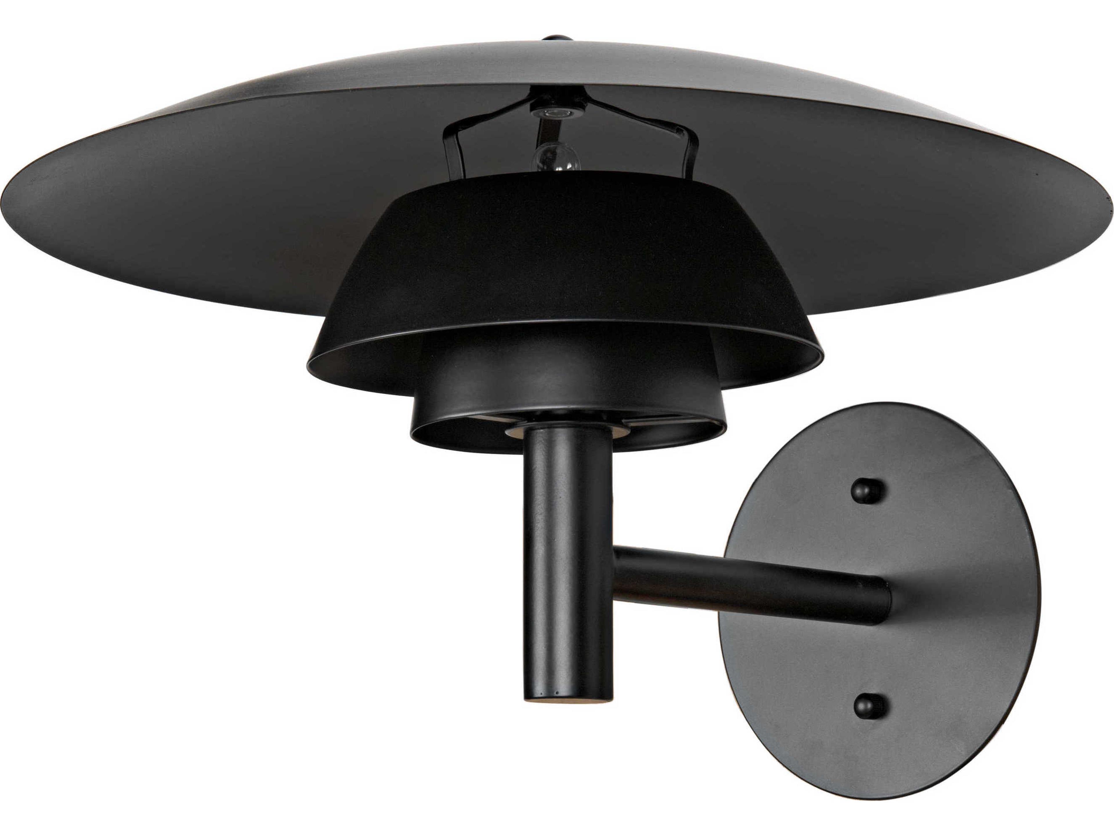 Noir 1-Light Matte Black Wall Sconce