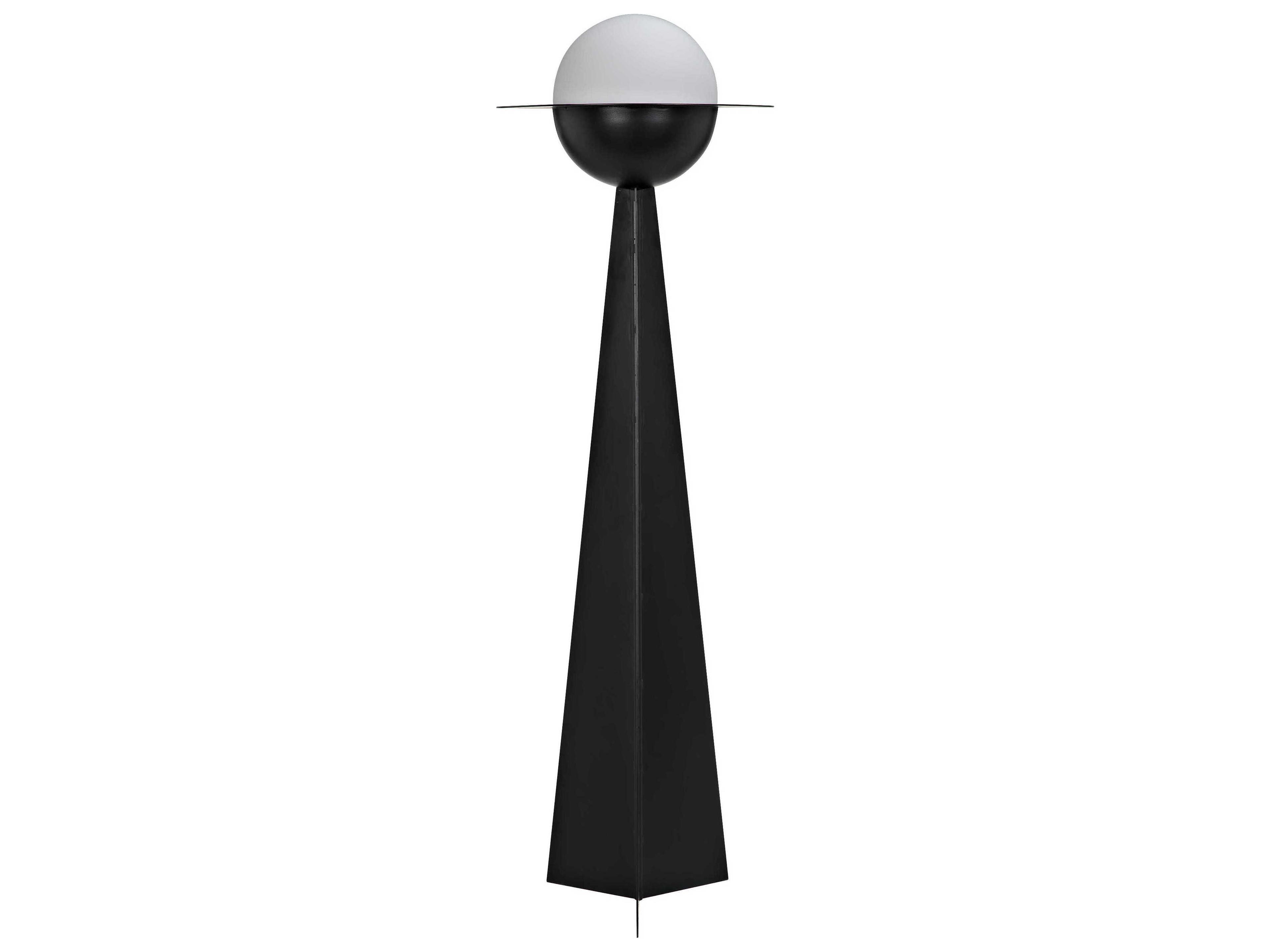 Matte Black And Frosted Glass Floor Lamp