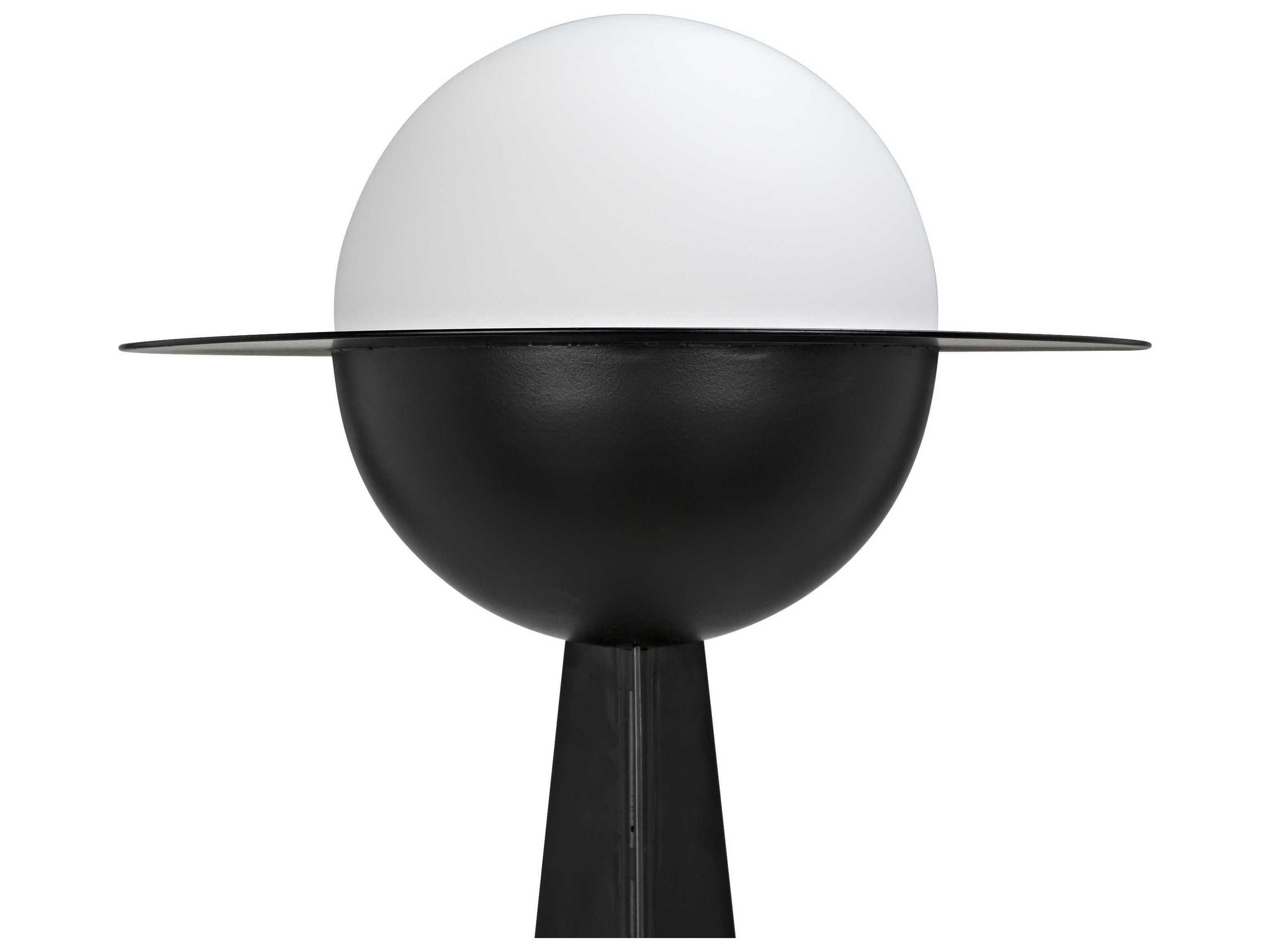 Noir Matte Black And Frosted Glass Floor Lamp