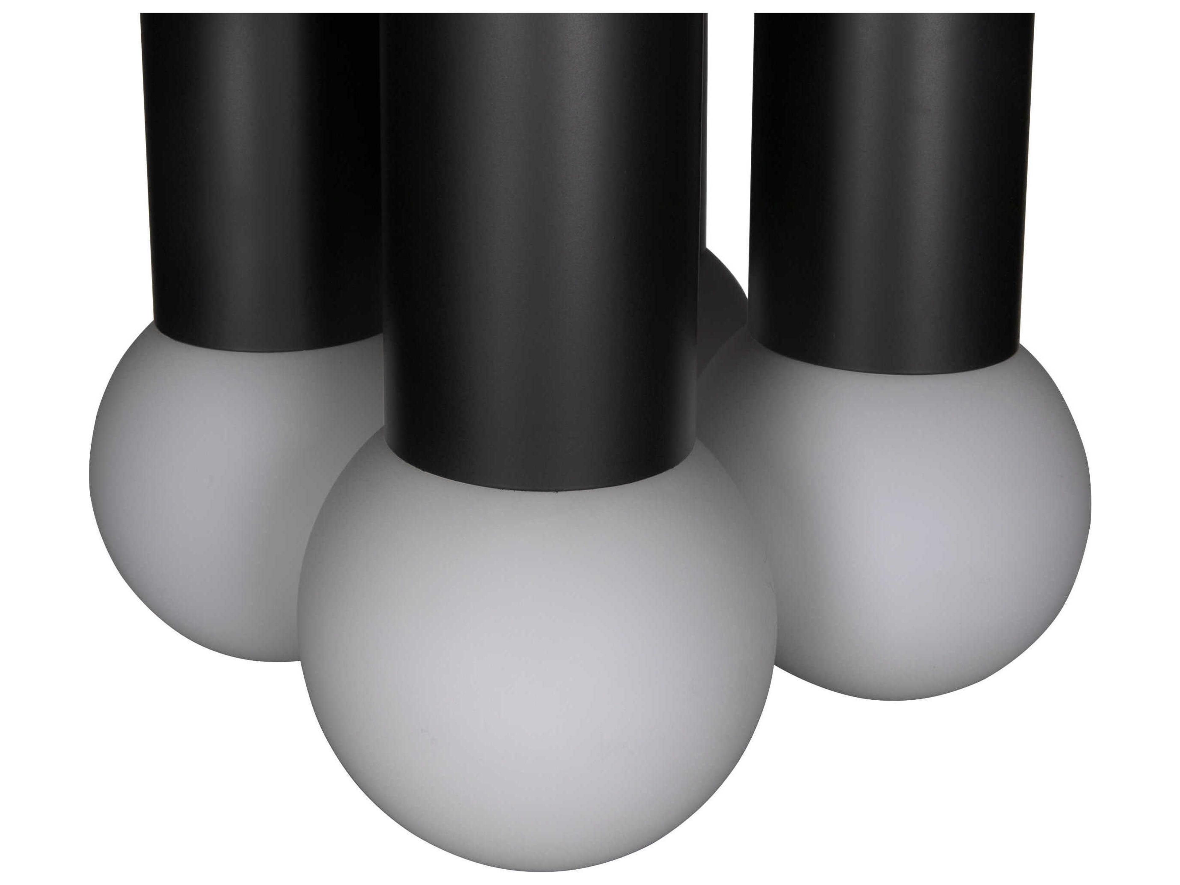 Noir Amadeus 12-Light Matte Black Globe Chandelier