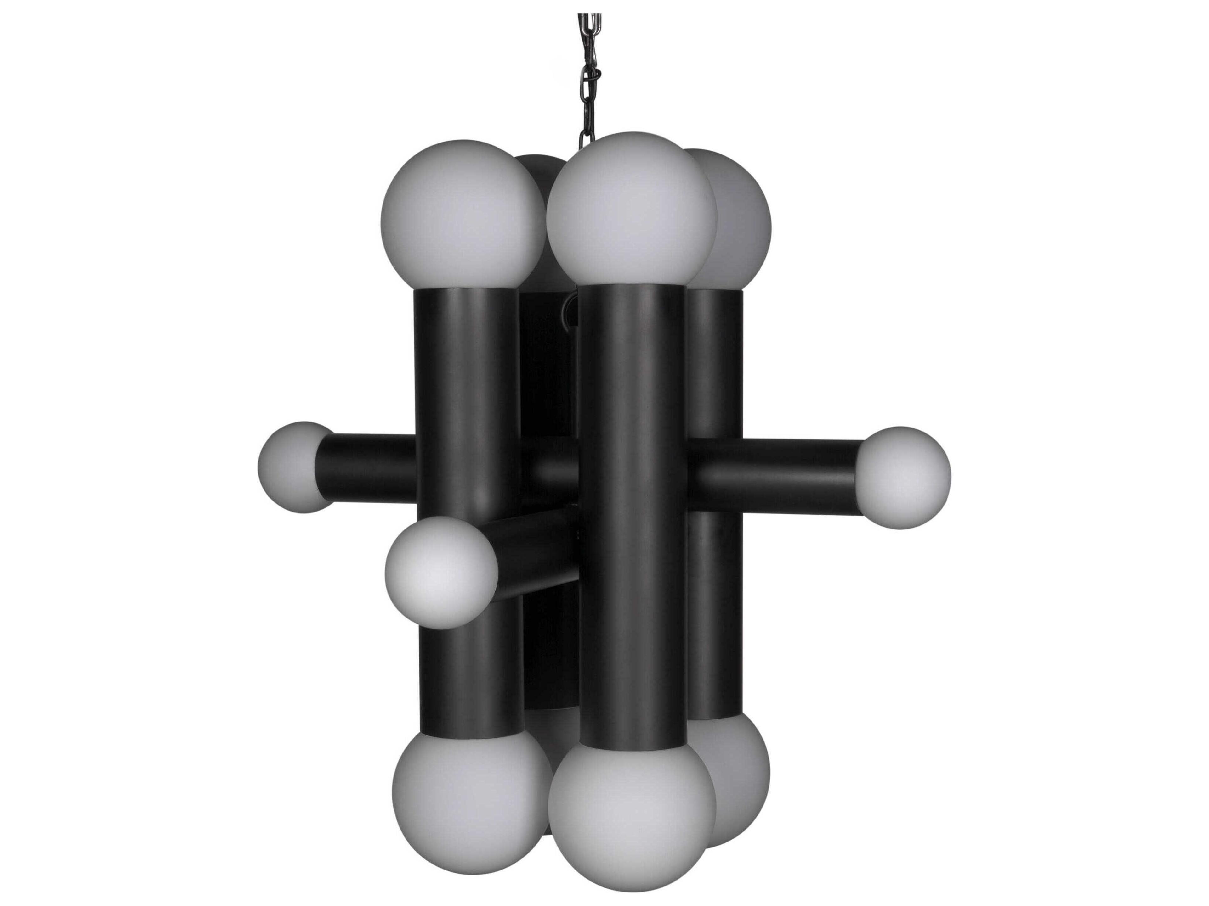 Amadeus 12-Light Matte Black Globe Chandelier