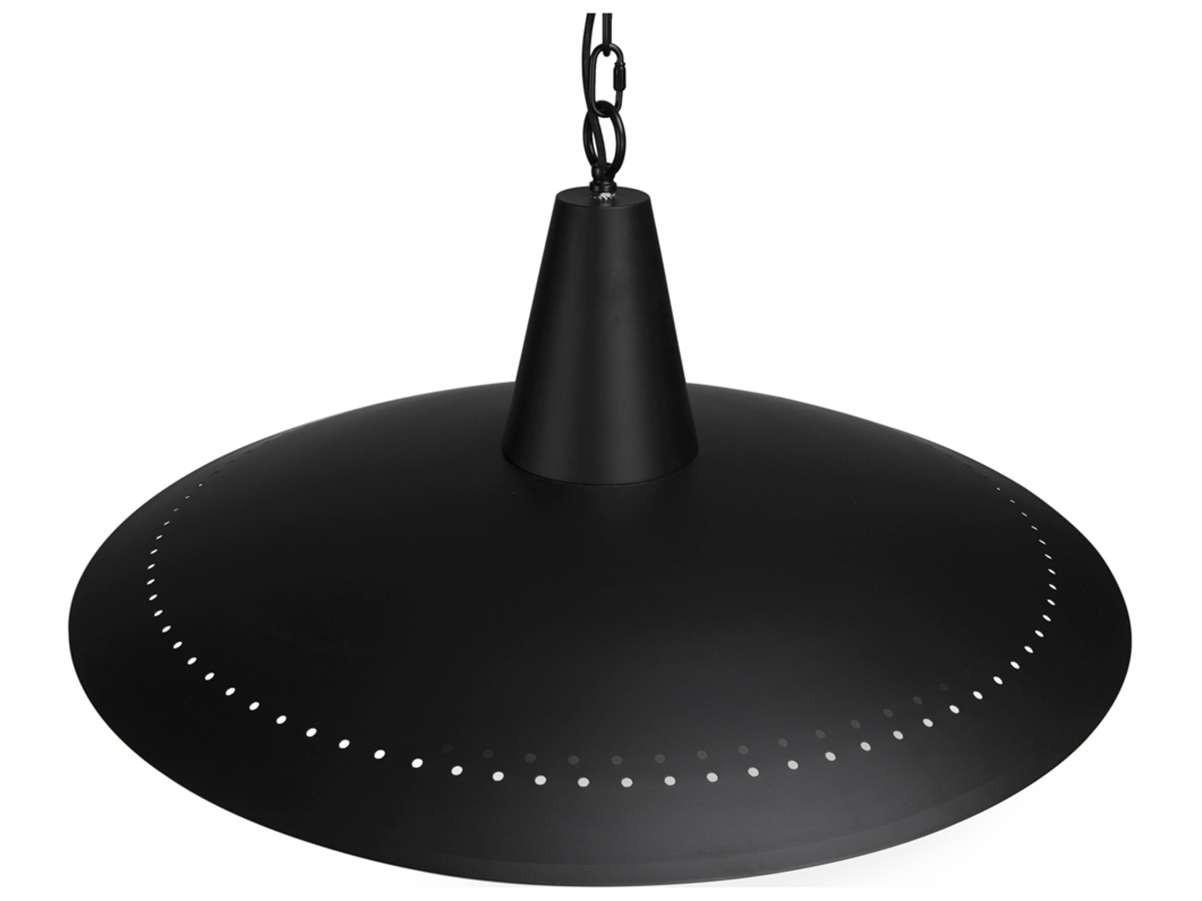 Noir UFO 1-Light Matte Black Bowl Pendant
