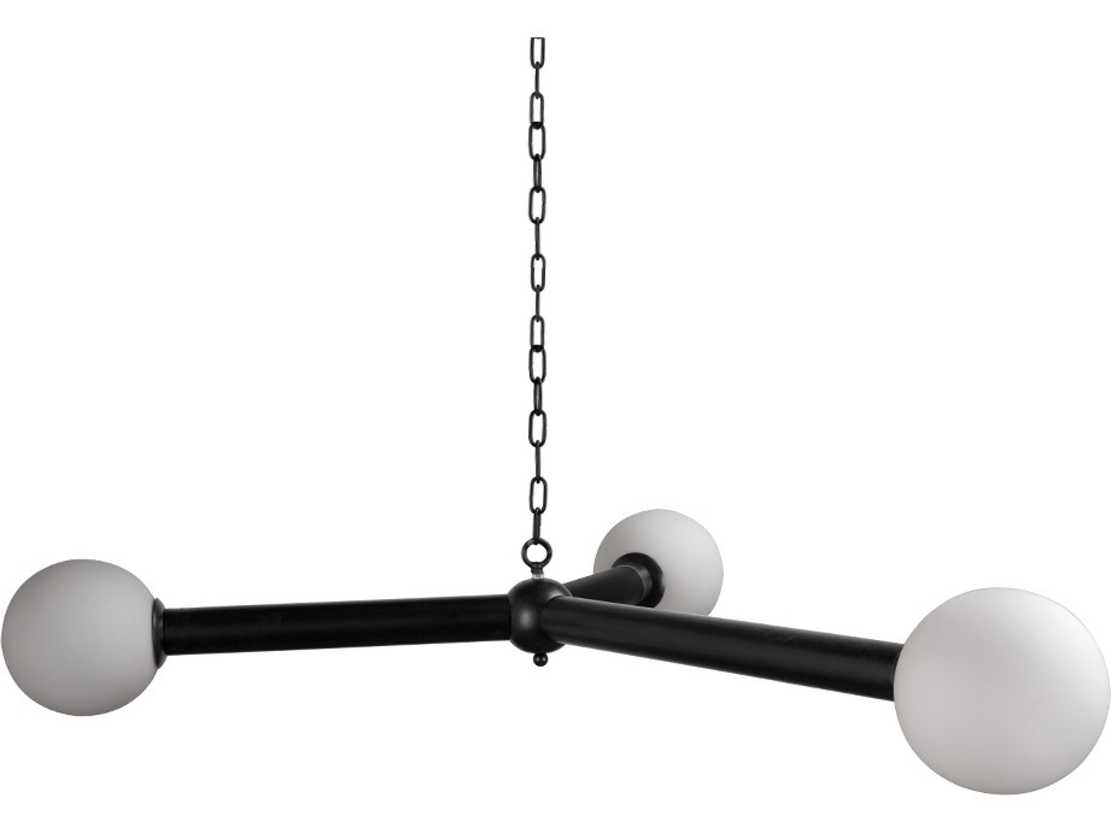 Clemenza 3-Light Matte Black Globe Geometric Pendant