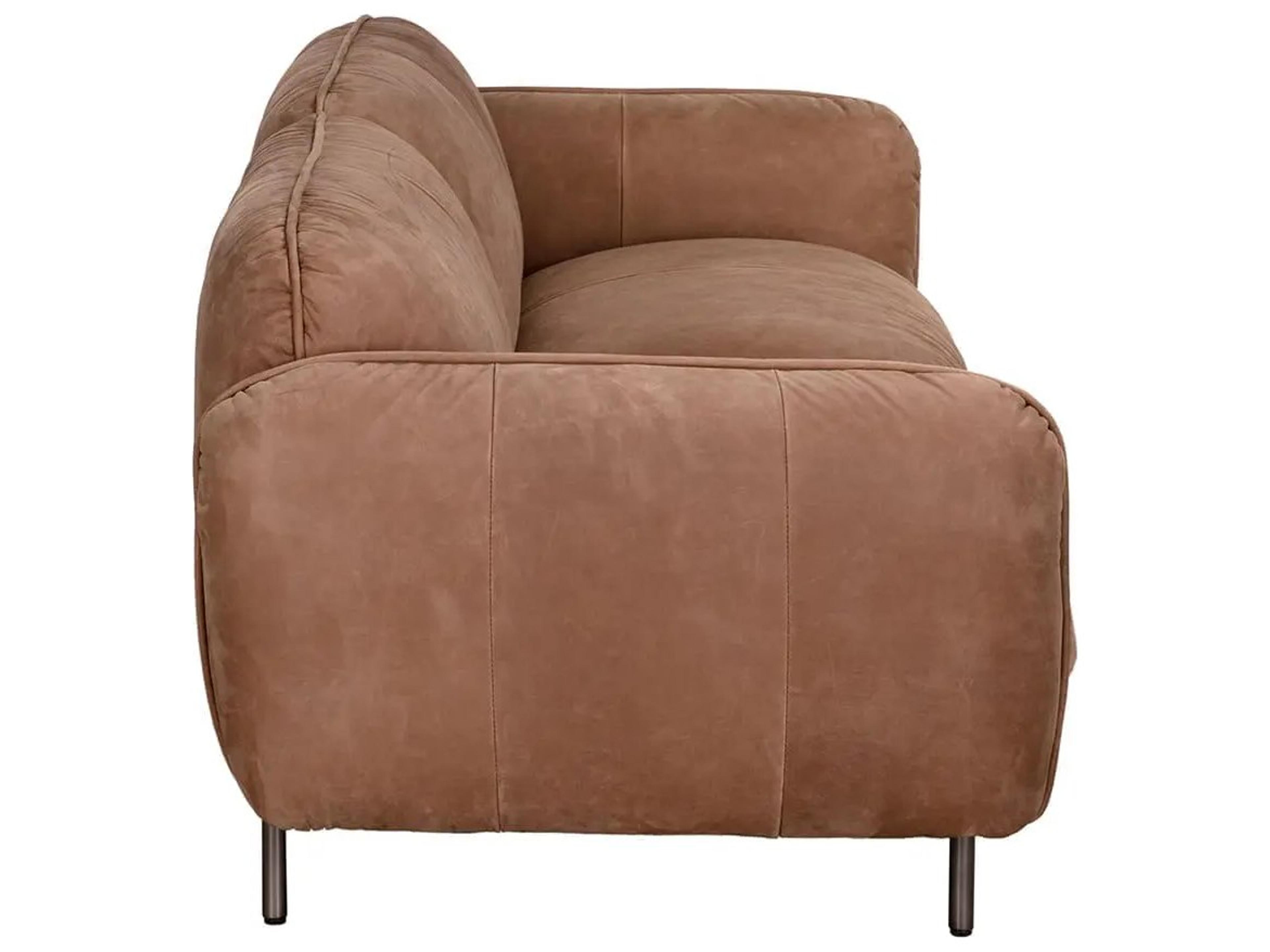 Noir Franklin Brown Leather Sofa