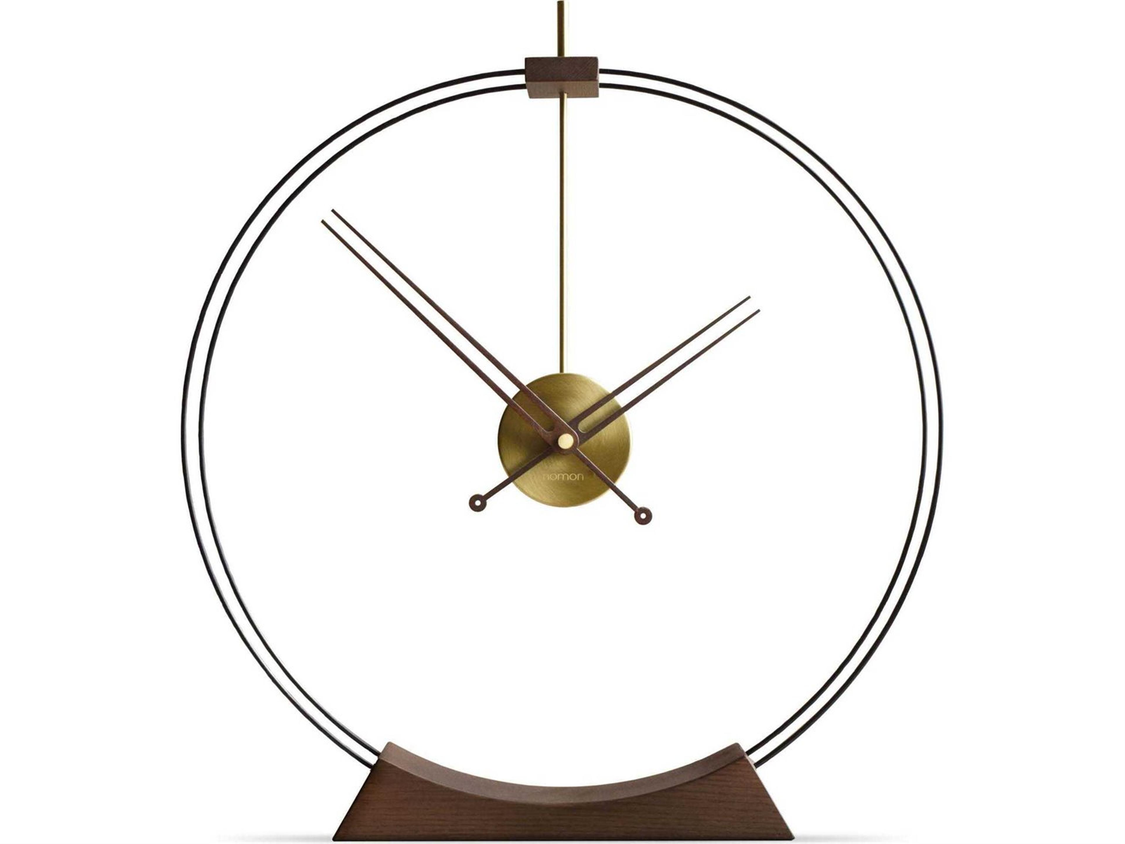 Nomon Aire Black Walnut Polished Brass Clock