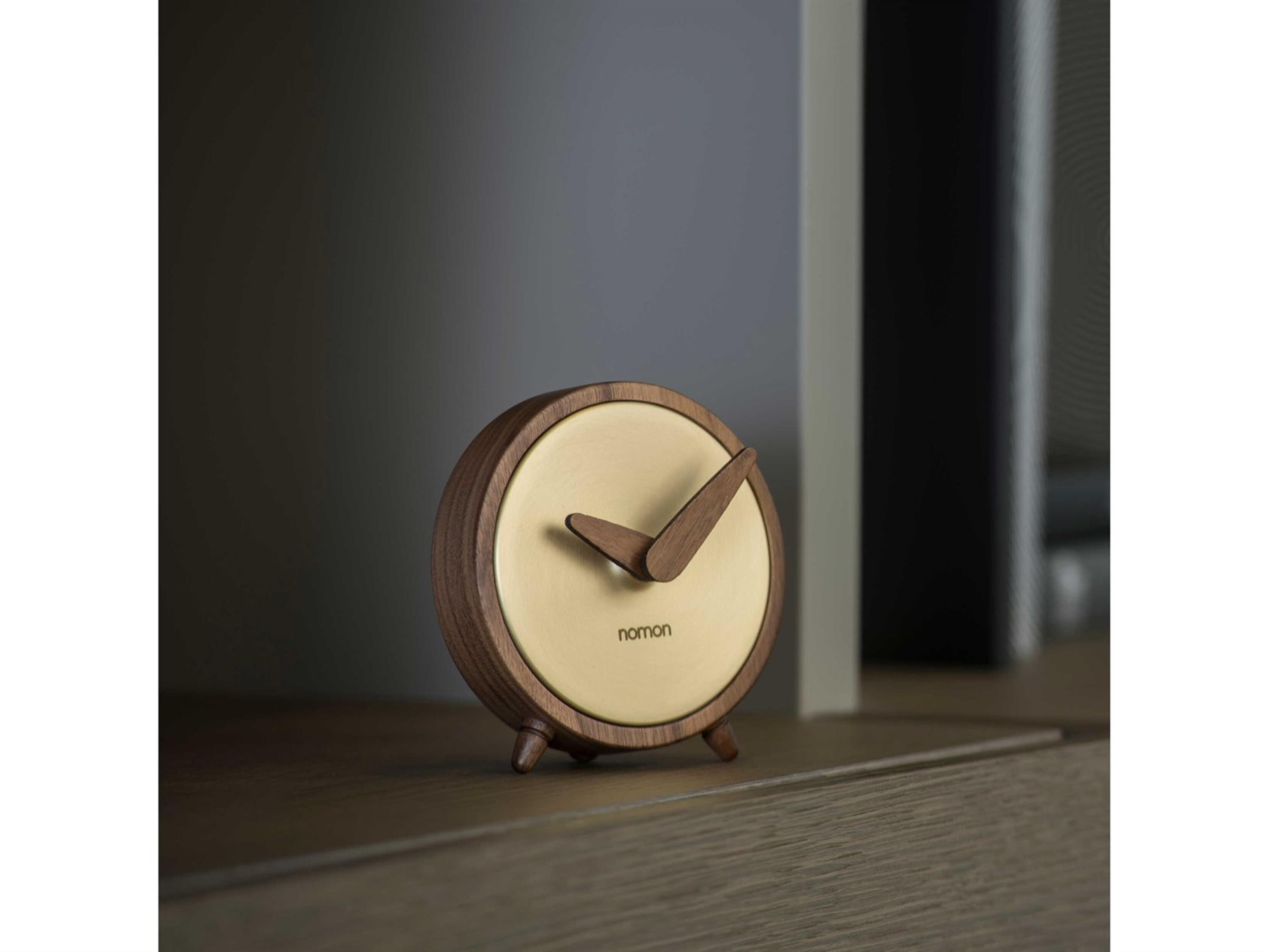 Nomon Atomo Gold Walnut Clock