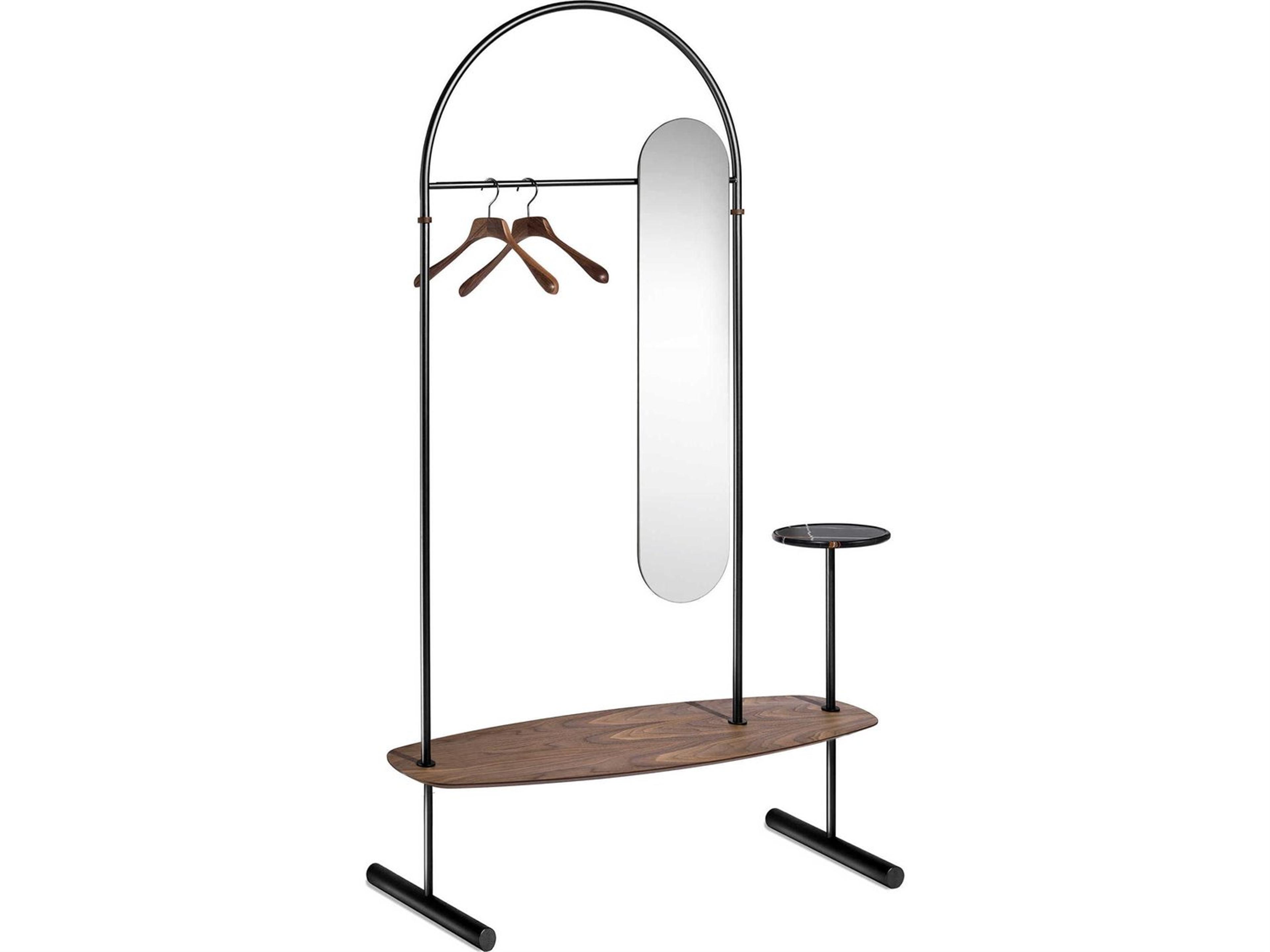 Arco Black Oval Floor Mirror