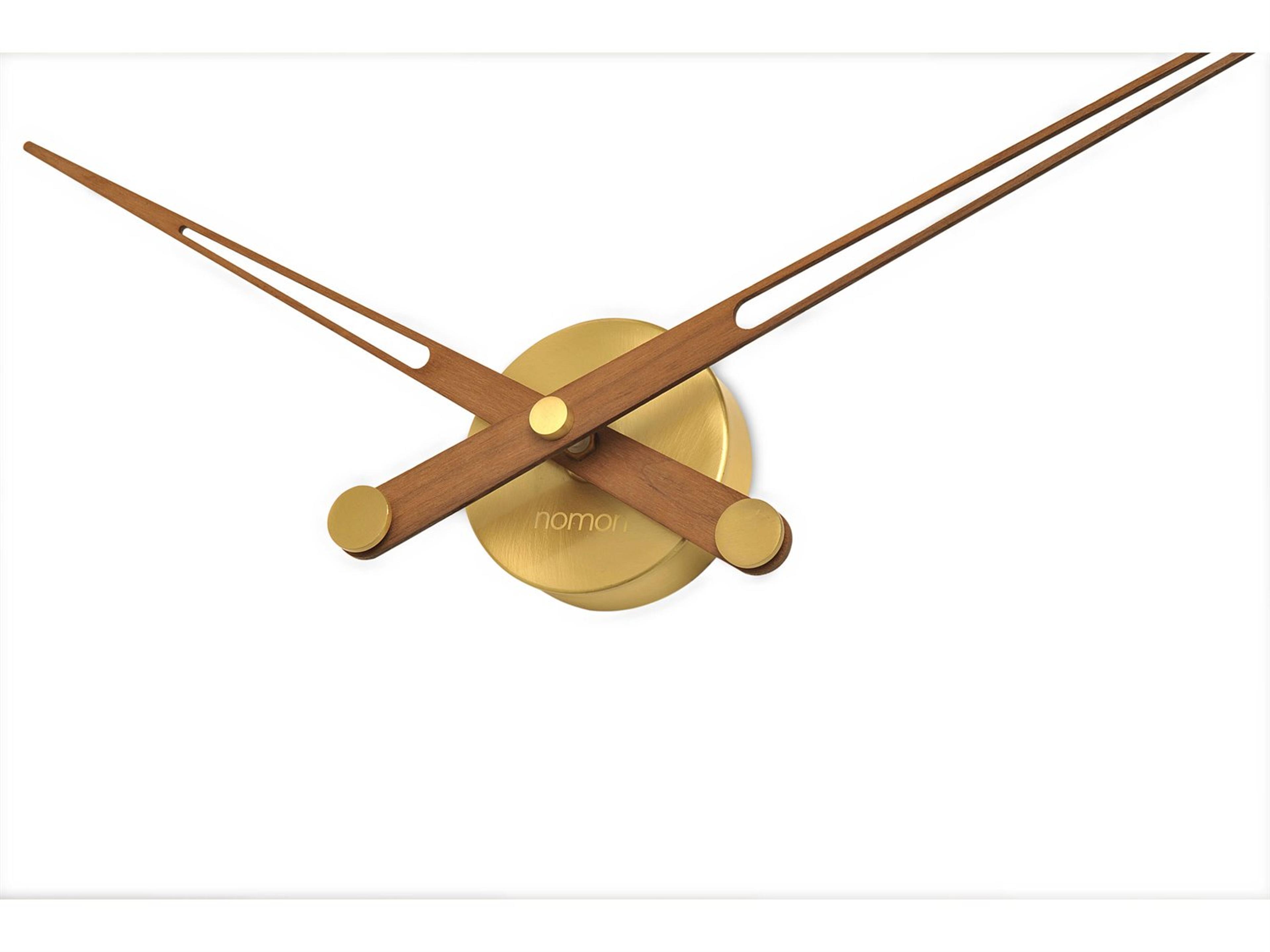 Nomon Axioma Polished Brass Walnut Wall Clock